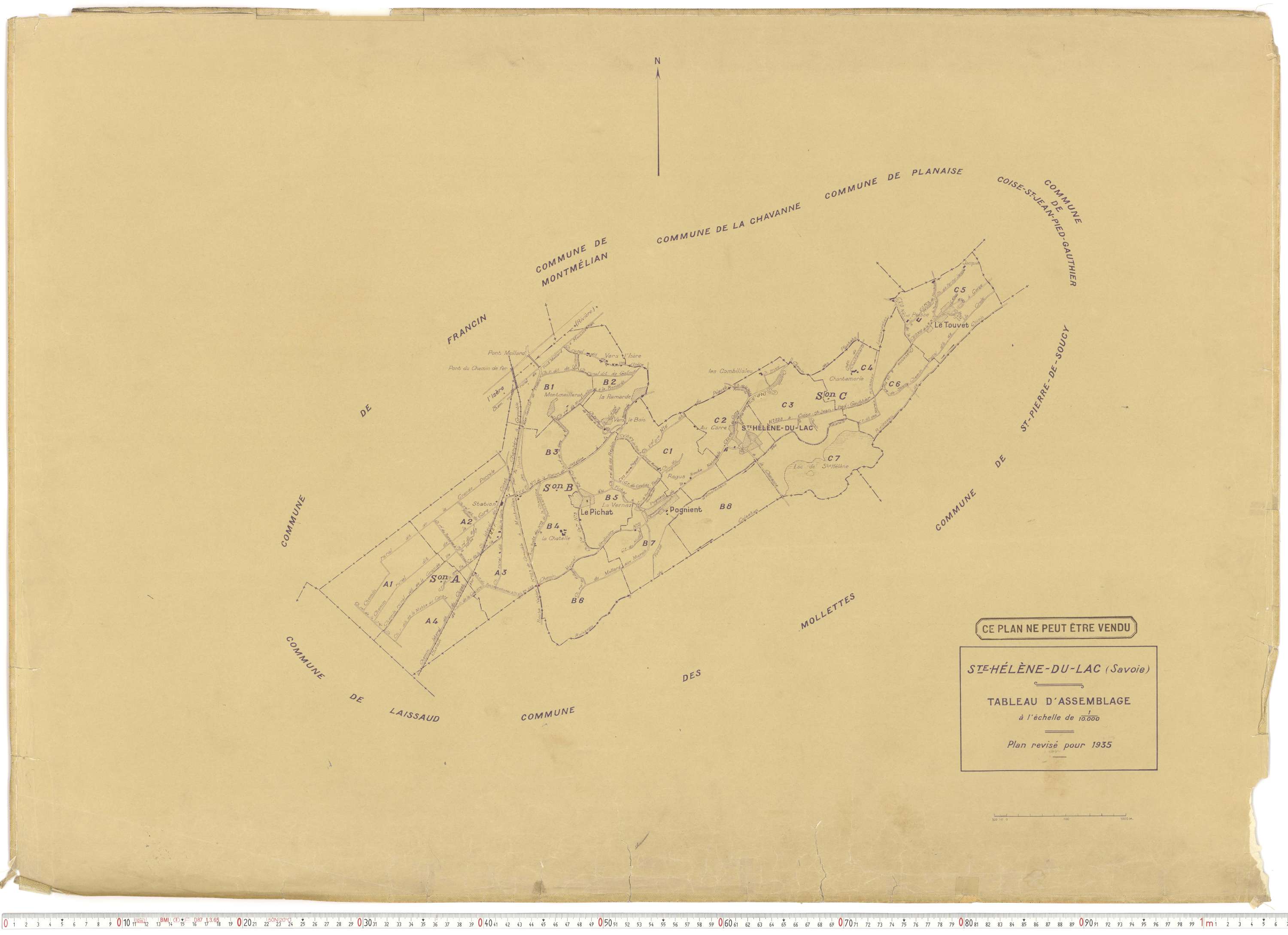 Sainte-Hélène-du-Lac - Plans cadastraux du cadastre rénové en 1935 et mis à jour en 1988.