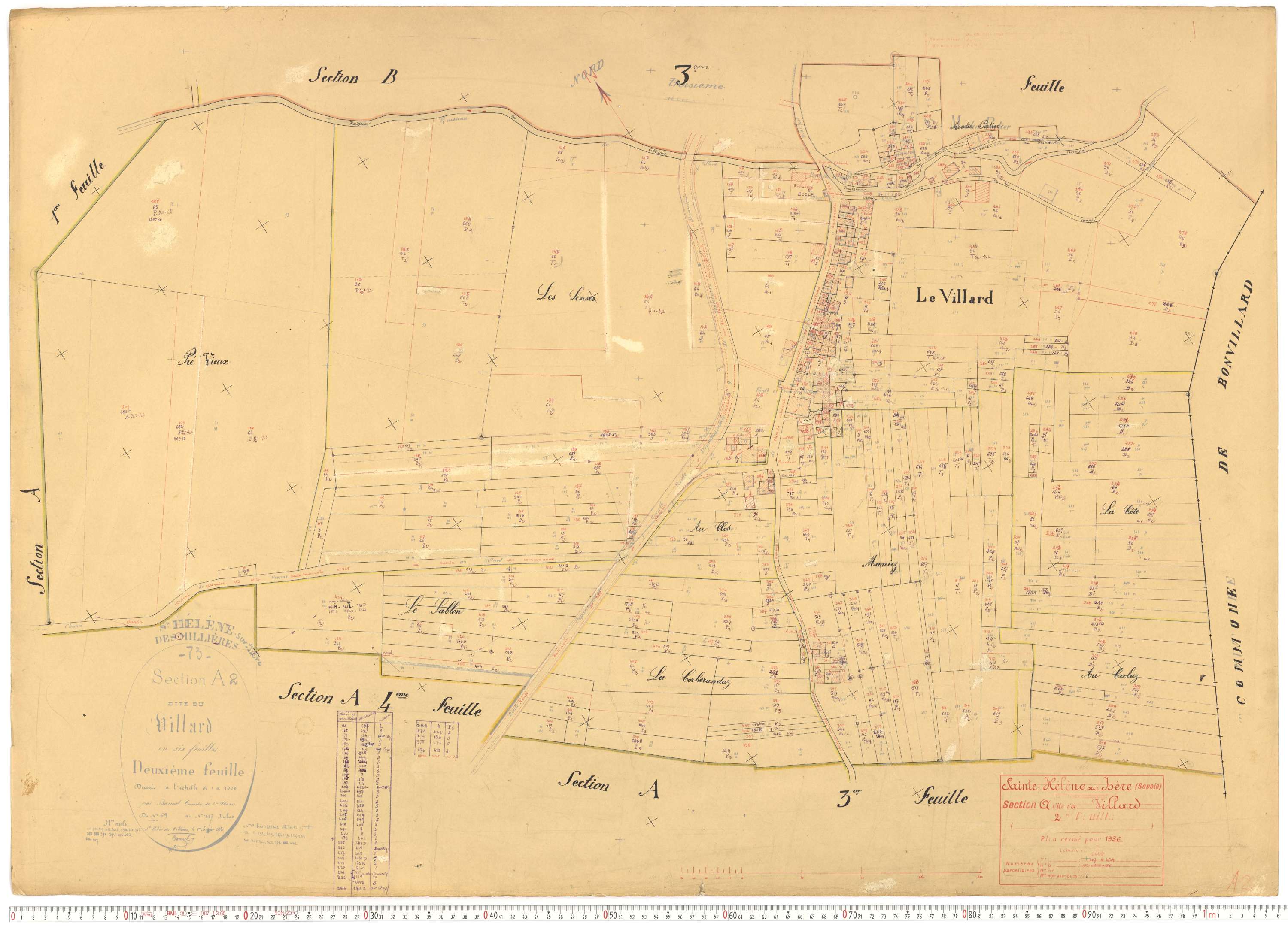 Sainte-Hélène-sur-Isère - Plans cadastraux du cadastre rénové.
