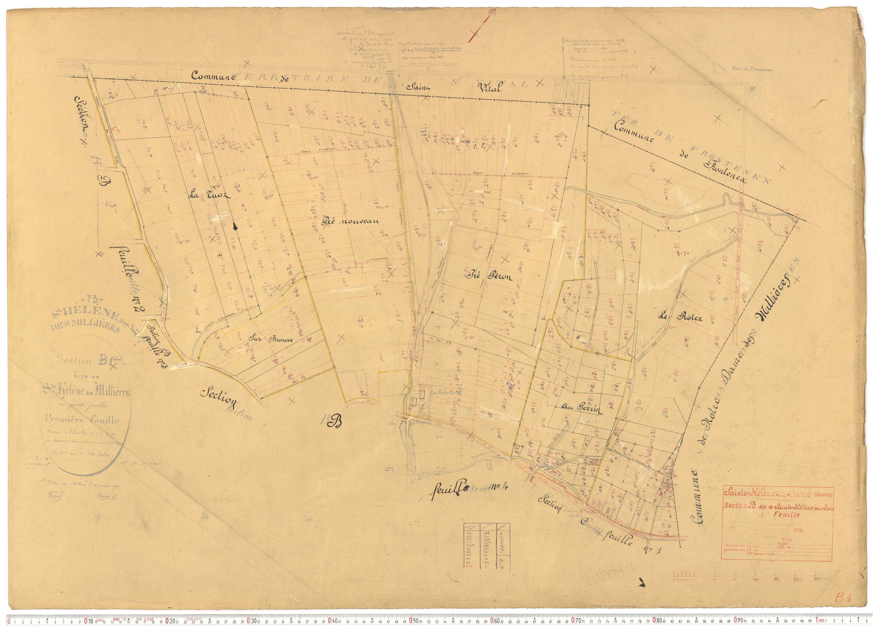 Sainte-Hélène-sur-Isère - Plans cadastraux du cadastre rénové.