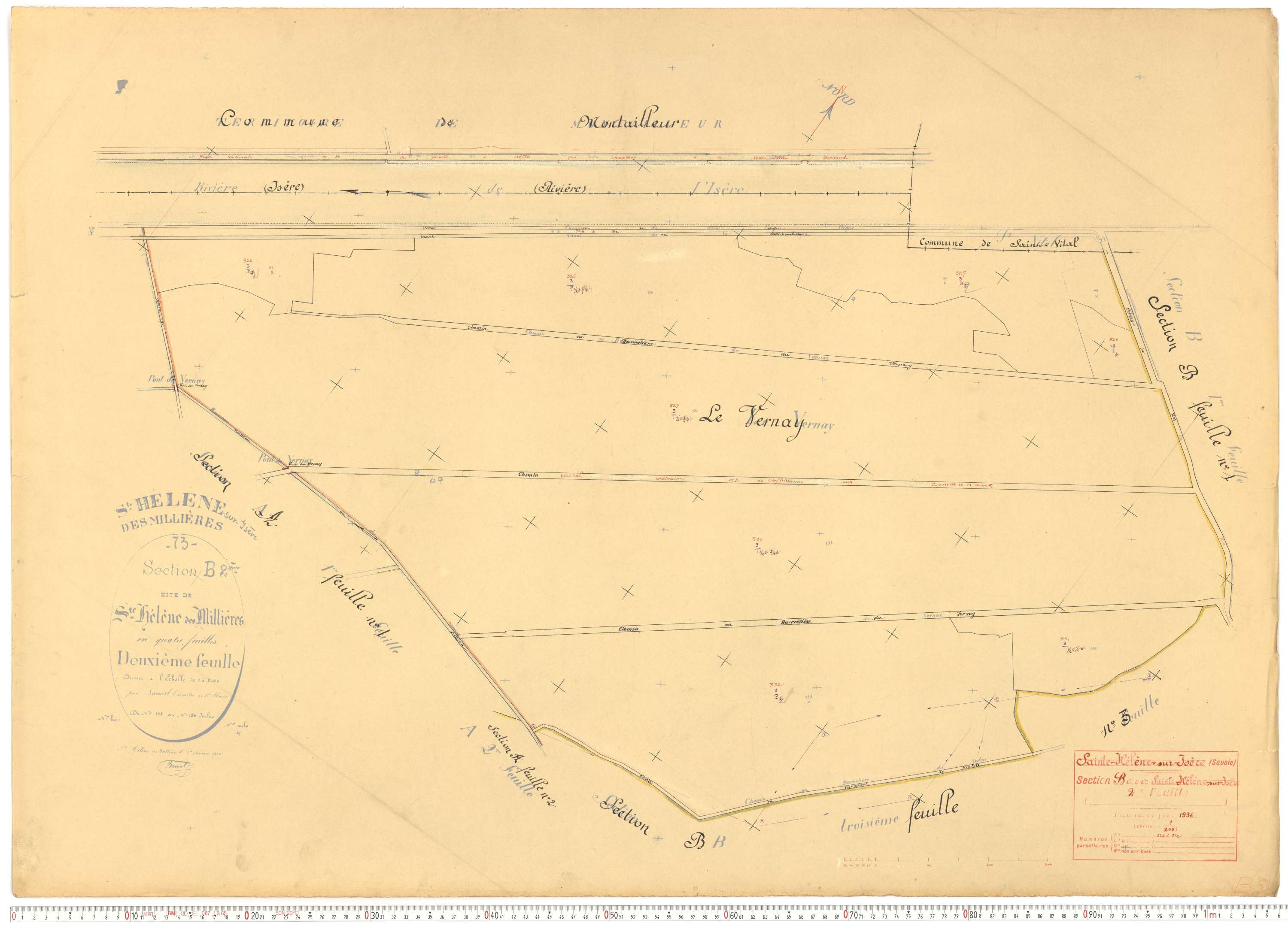 Sainte-Hélène-sur-Isère - Plans cadastraux du cadastre rénové.