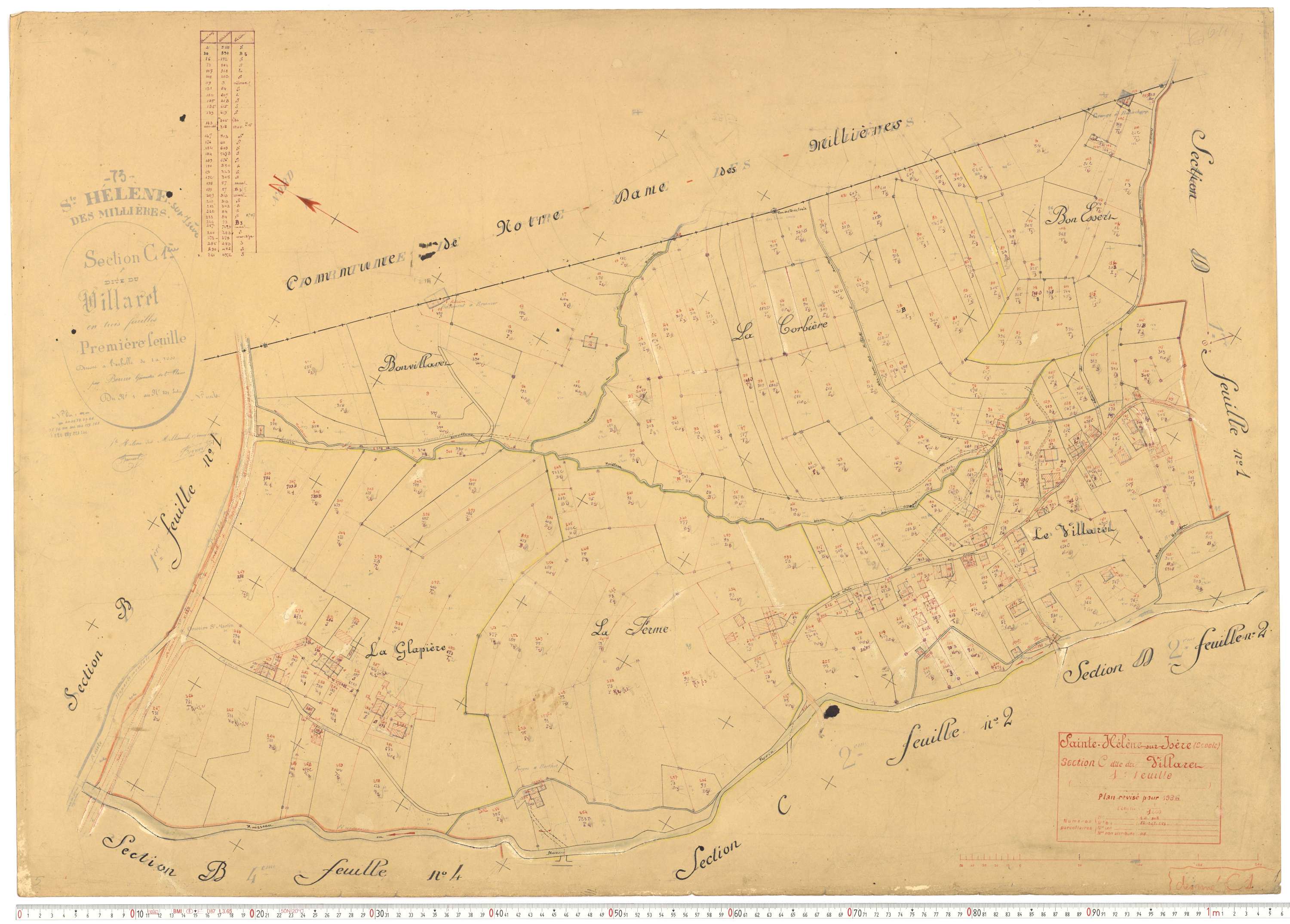 Sainte-Hélène-sur-Isère - Plans cadastraux du cadastre rénové.