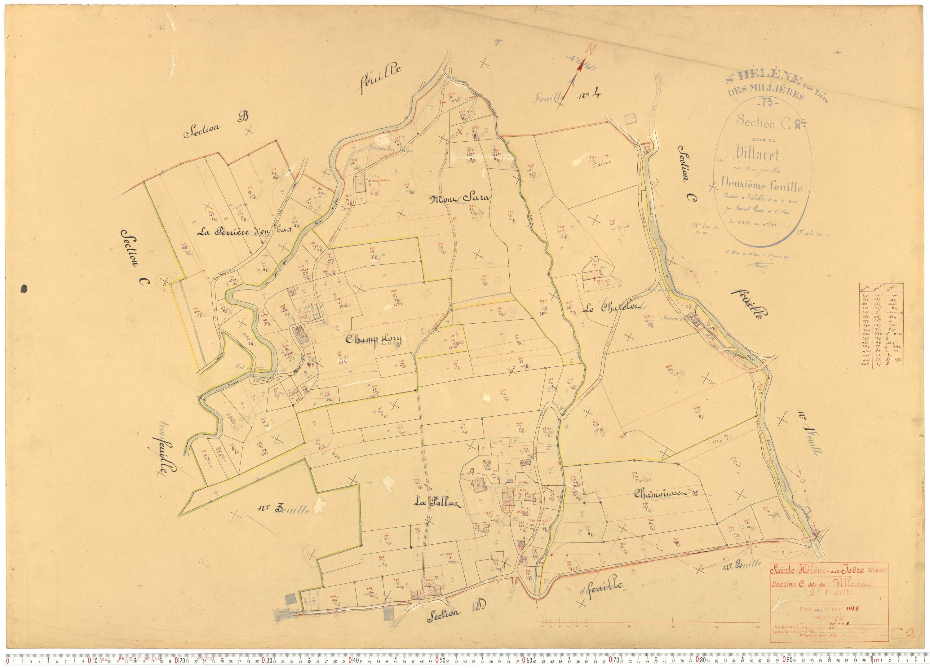 Sainte-Hélène-sur-Isère - Plans cadastraux du cadastre rénové.