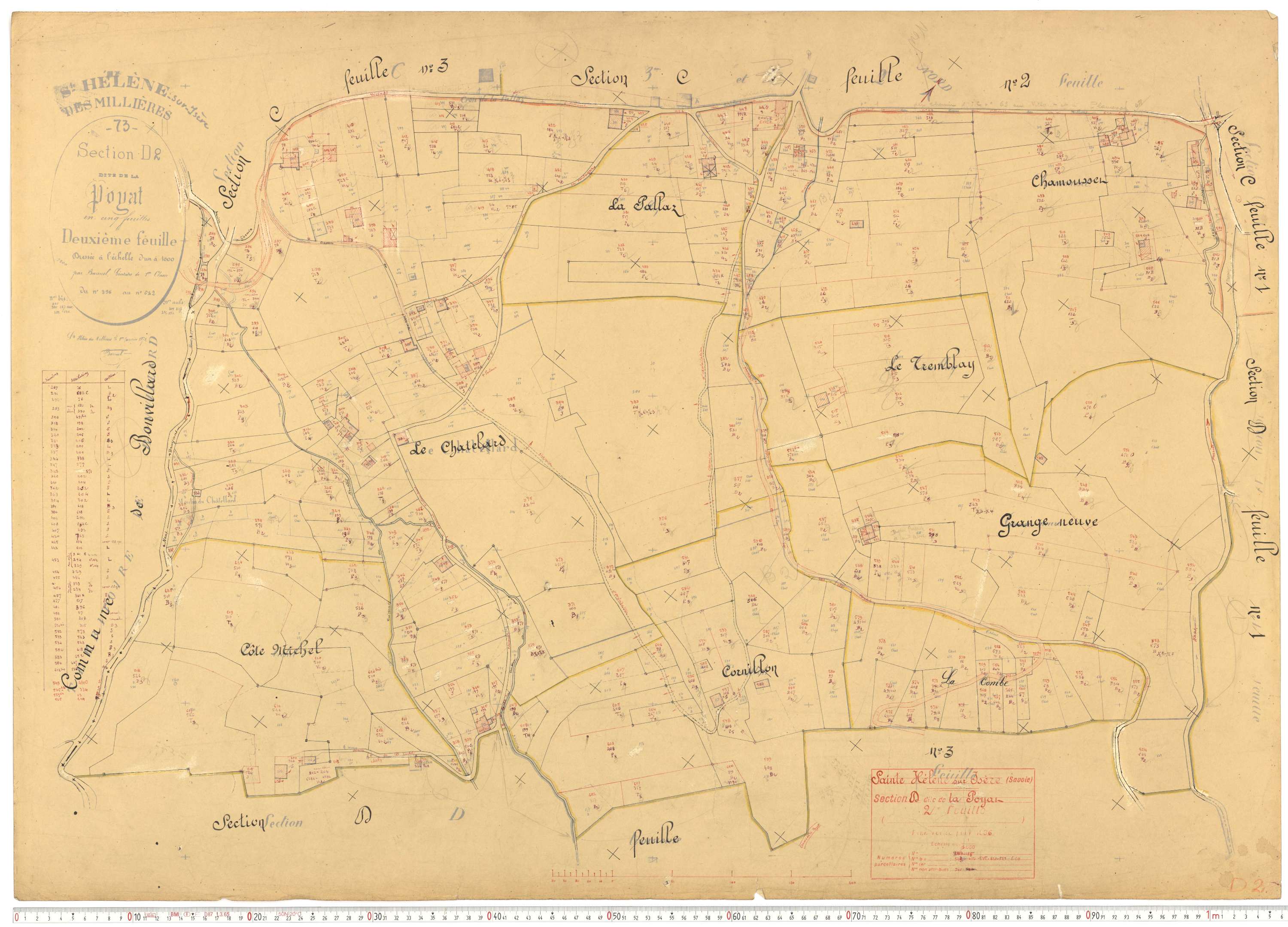 Sainte-Hélène-sur-Isère - Plans cadastraux du cadastre rénové.