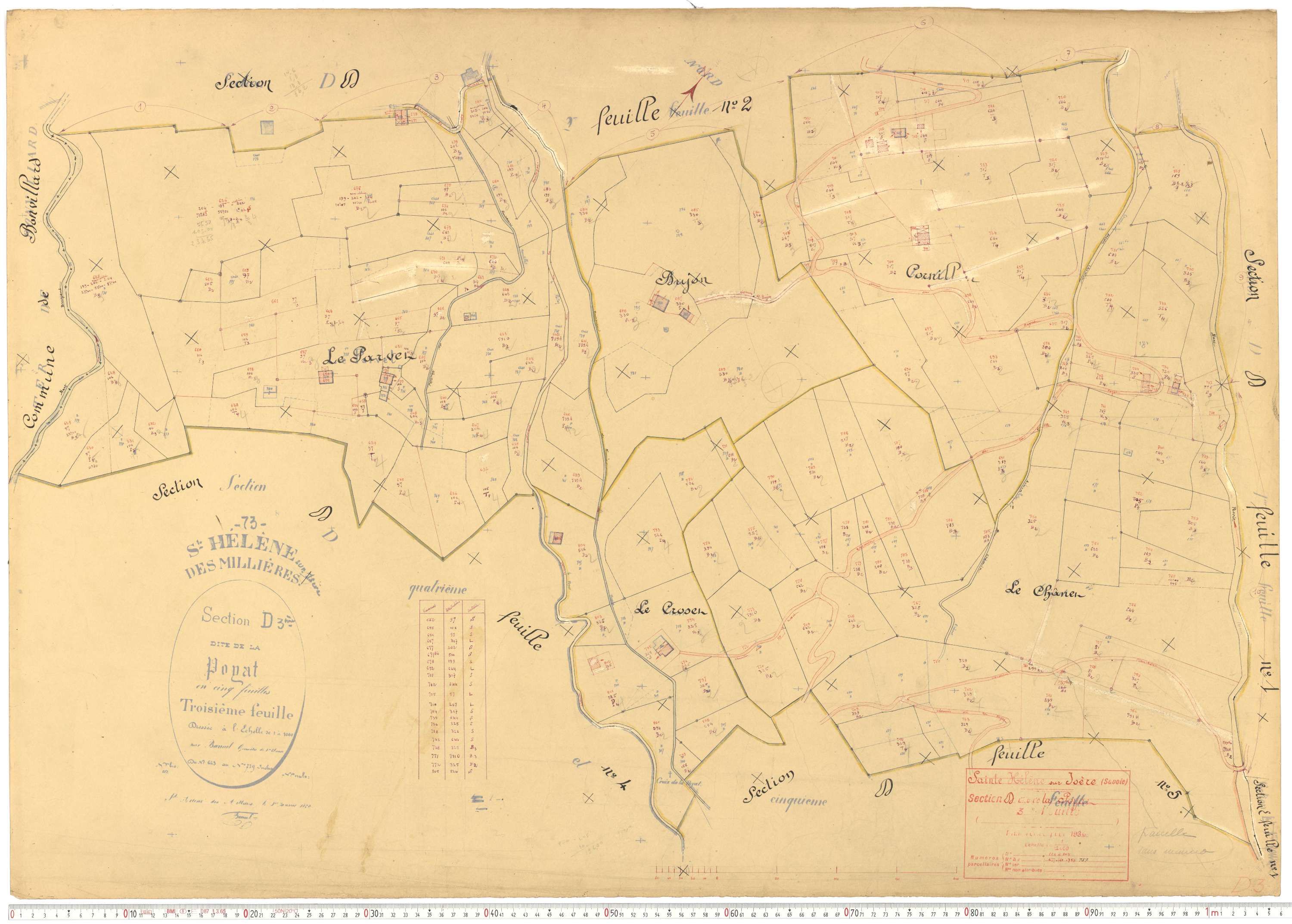 Sainte-Hélène-sur-Isère - Plans cadastraux du cadastre rénové.