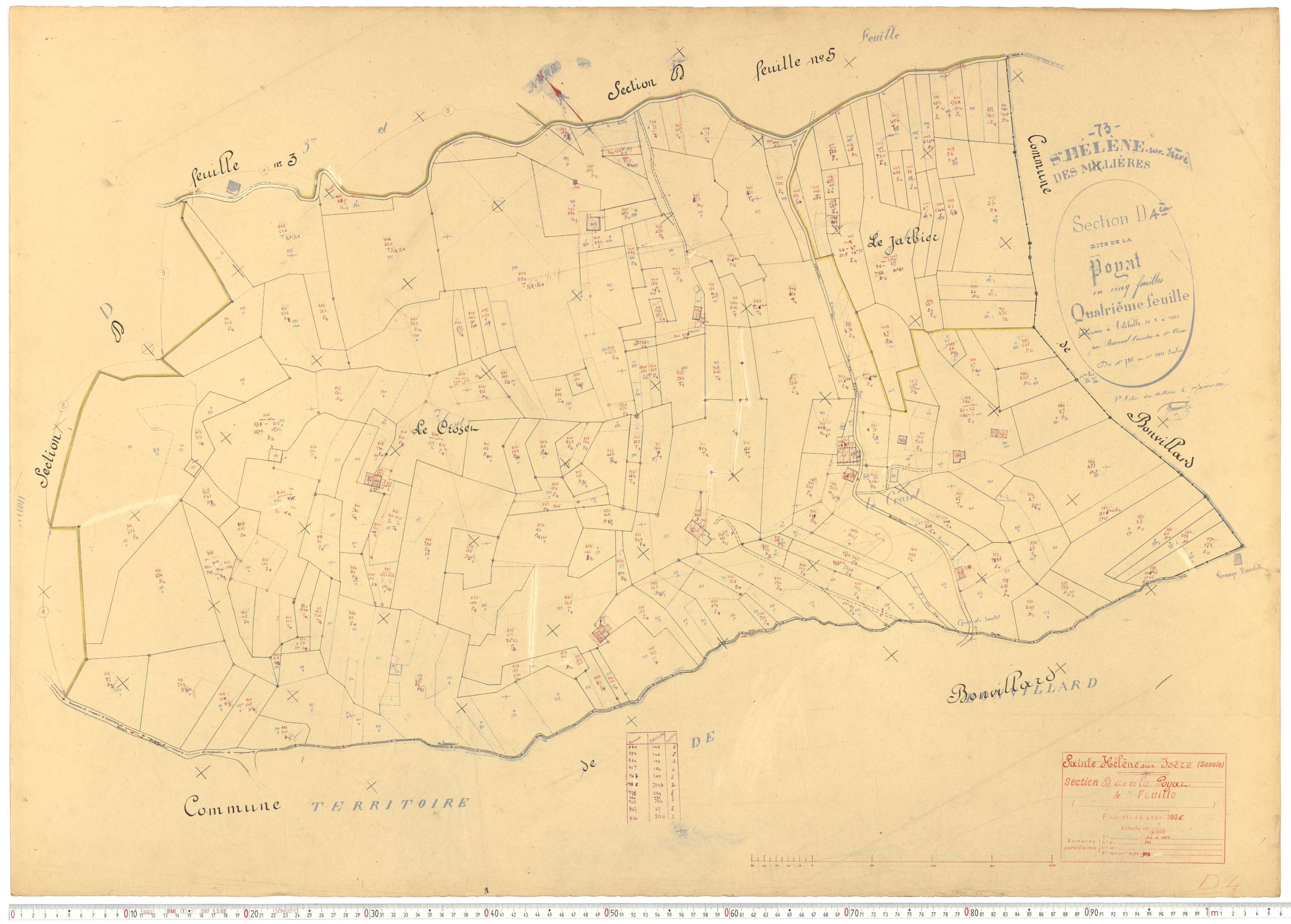 Sainte-Hélène-sur-Isère - Plans cadastraux du cadastre rénové.