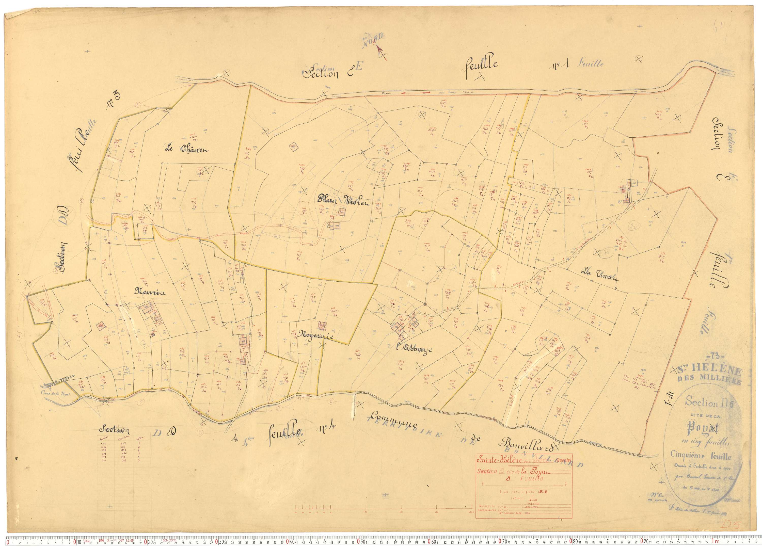 Sainte-Hélène-sur-Isère - Plans cadastraux du cadastre rénové.