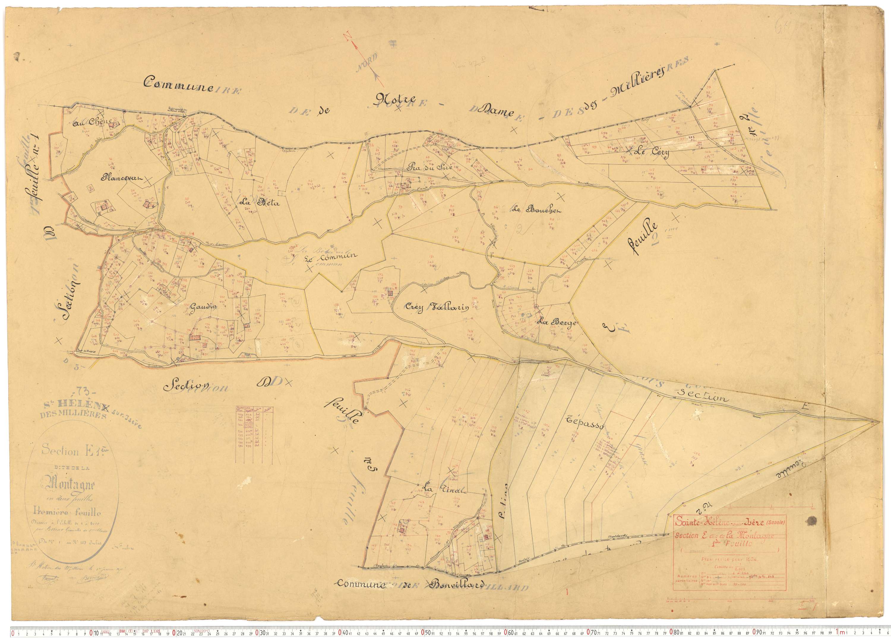 Sainte-Hélène-sur-Isère - Plans cadastraux du cadastre rénové.