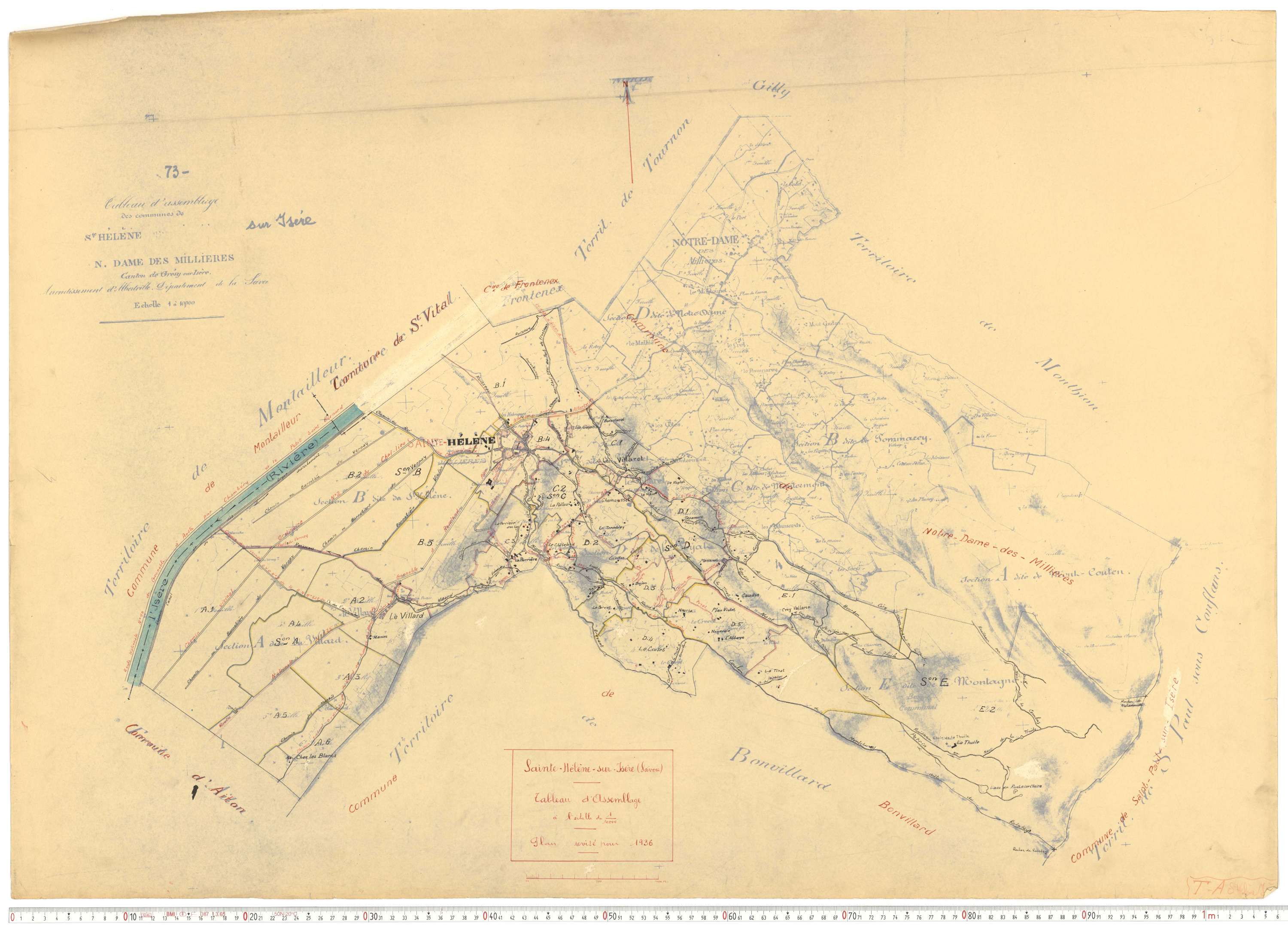 Sainte-Hélène-sur-Isère - Plans cadastraux du cadastre rénové.