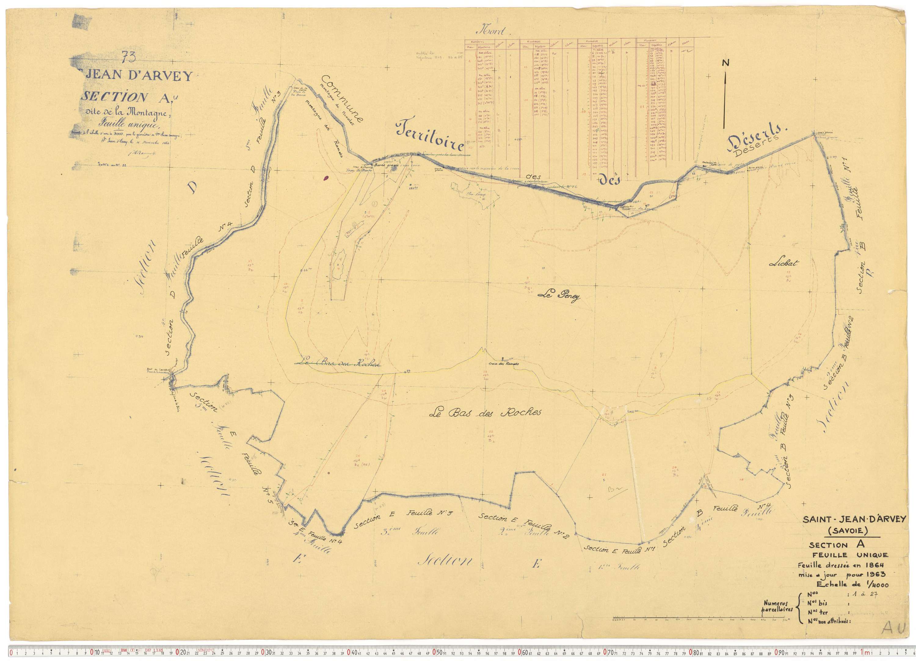 Saint-Jean-d'Arves - Cadastre rénové, version de travail (1963).