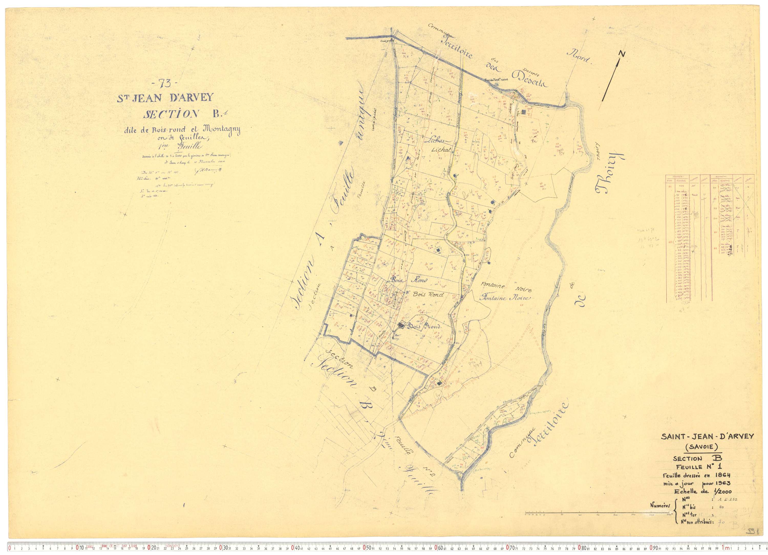 Saint-Jean-d'Arves - Cadastre rénové, version de travail (1963).