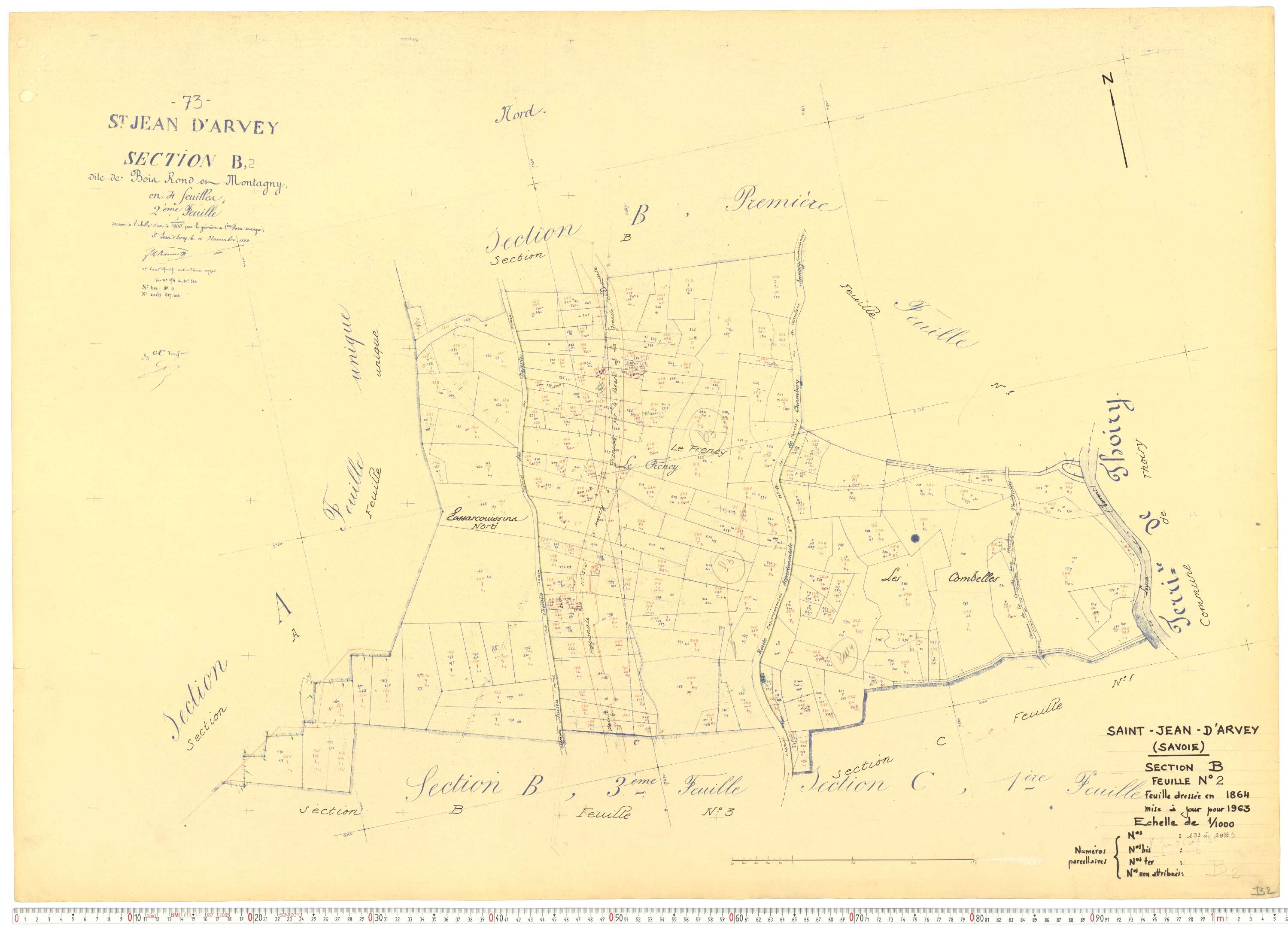 Saint-Jean-d'Arves - Cadastre rénové, version de travail (1963).