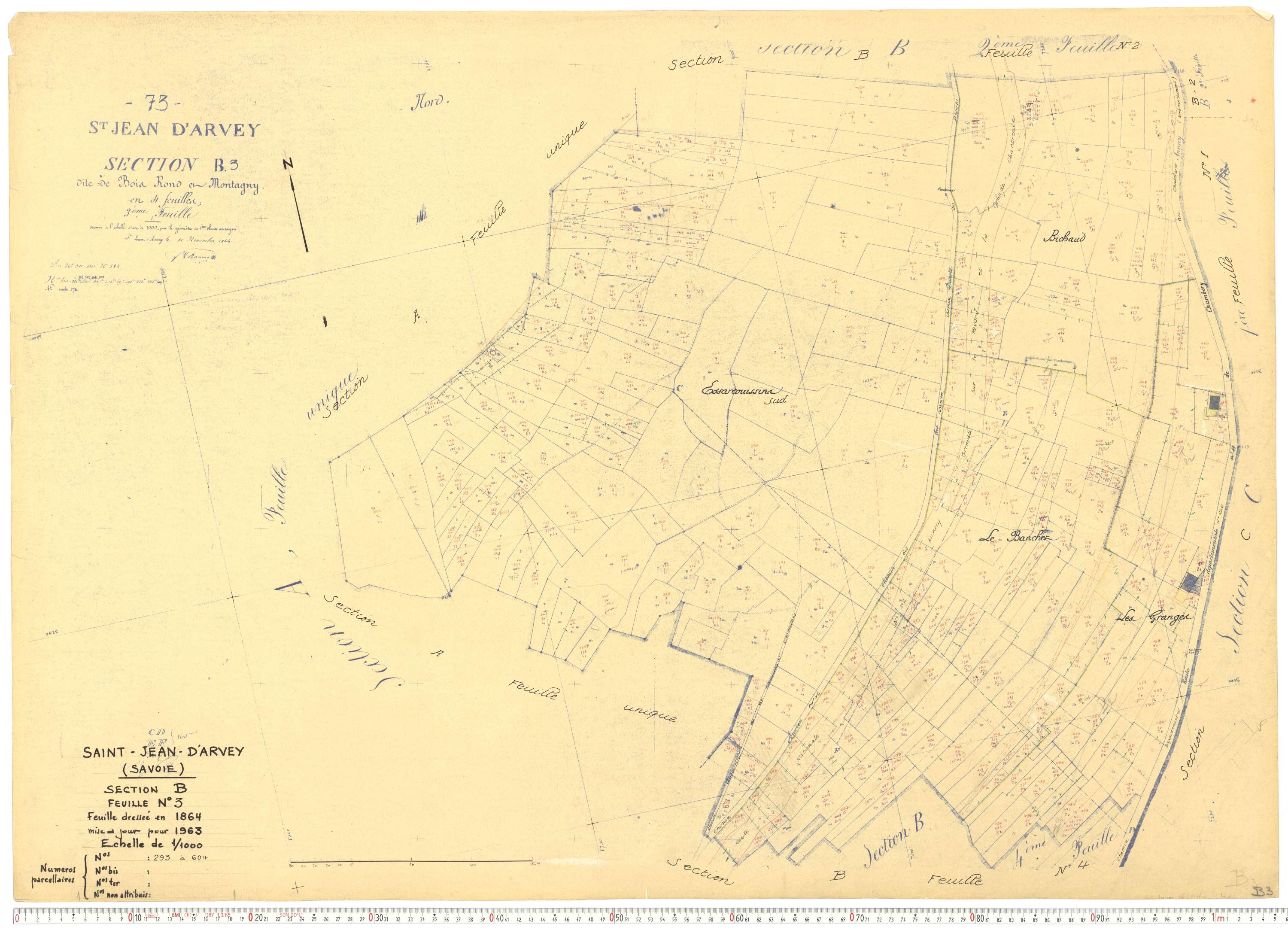 Saint-Jean-d'Arves - Cadastre rénové, version de travail (1963).