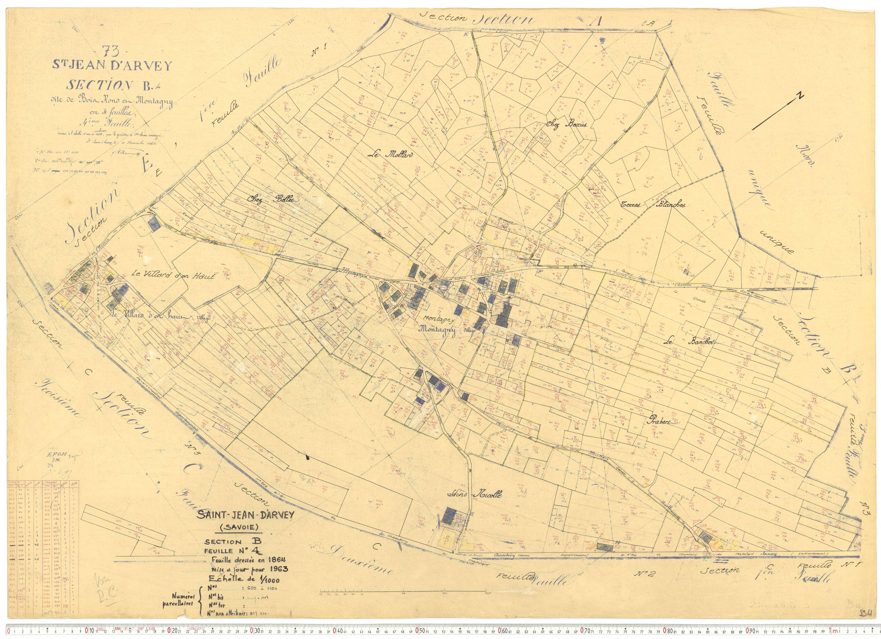 Saint-Jean-d'Arves - Cadastre rénové, version de travail (1963).