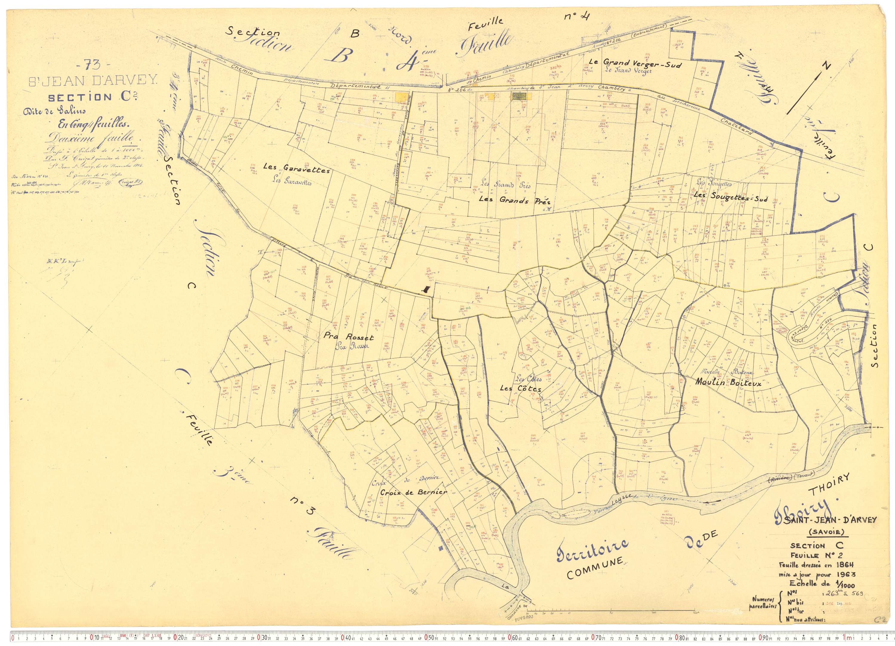 Saint-Jean-d'Arves - Cadastre rénové, version de travail (1963).