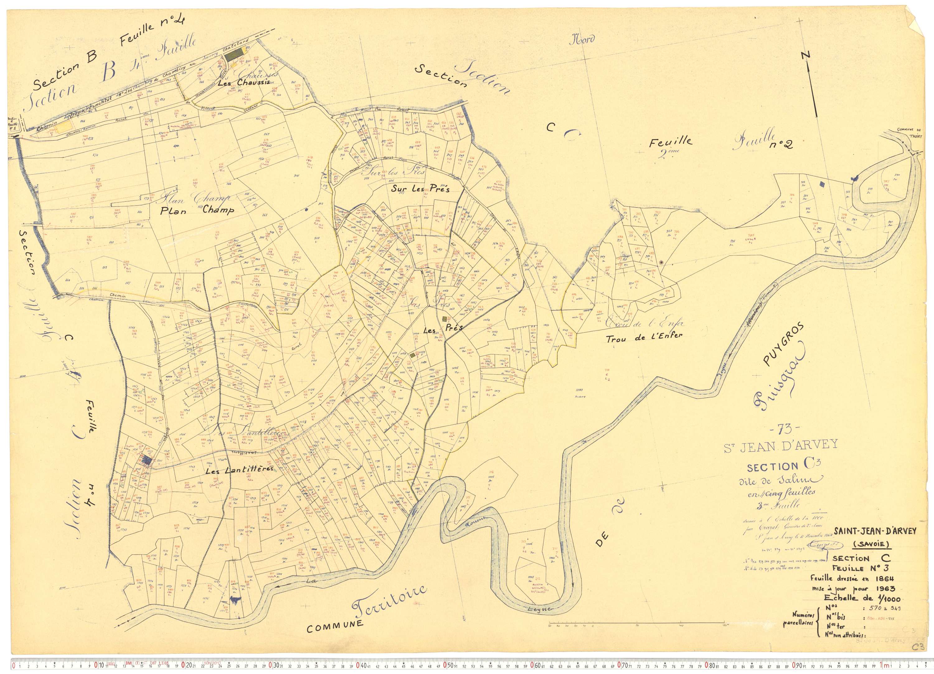 Saint-Jean-d'Arves - Cadastre rénové, version de travail (1963).