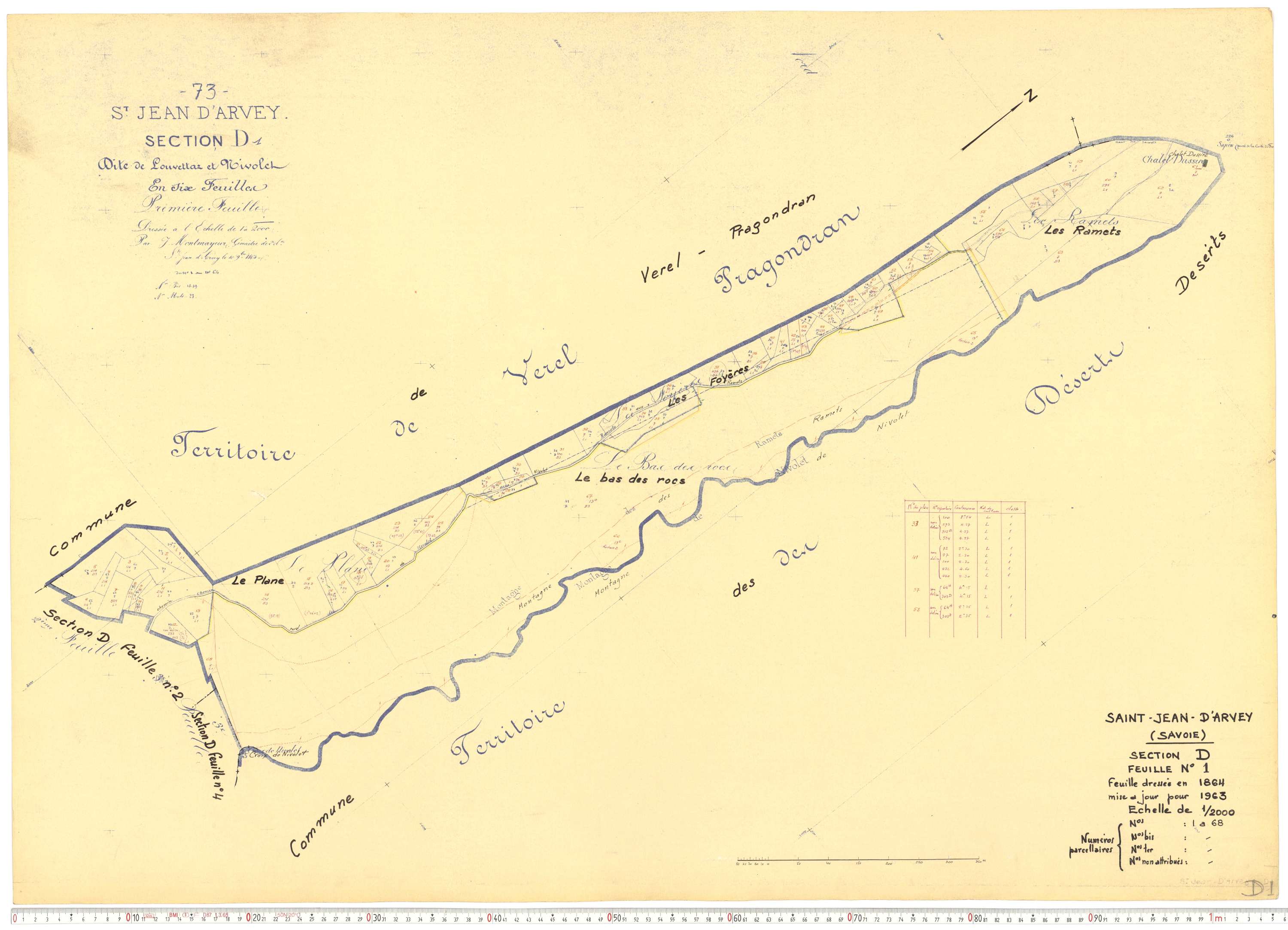 Saint-Jean-d'Arves - Cadastre rénové, version de travail (1963).