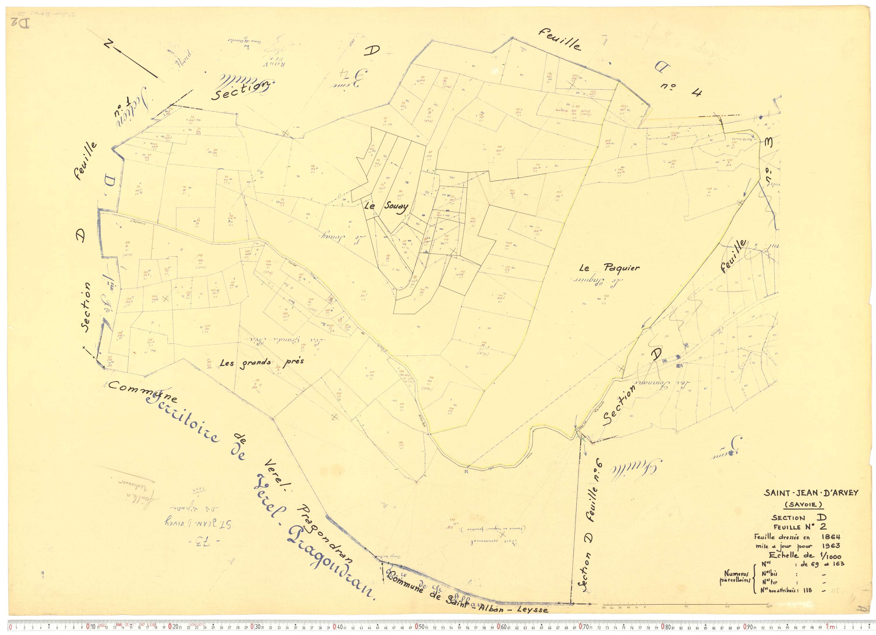 Saint-Jean-d'Arves - Cadastre rénové, version de travail (1963).
