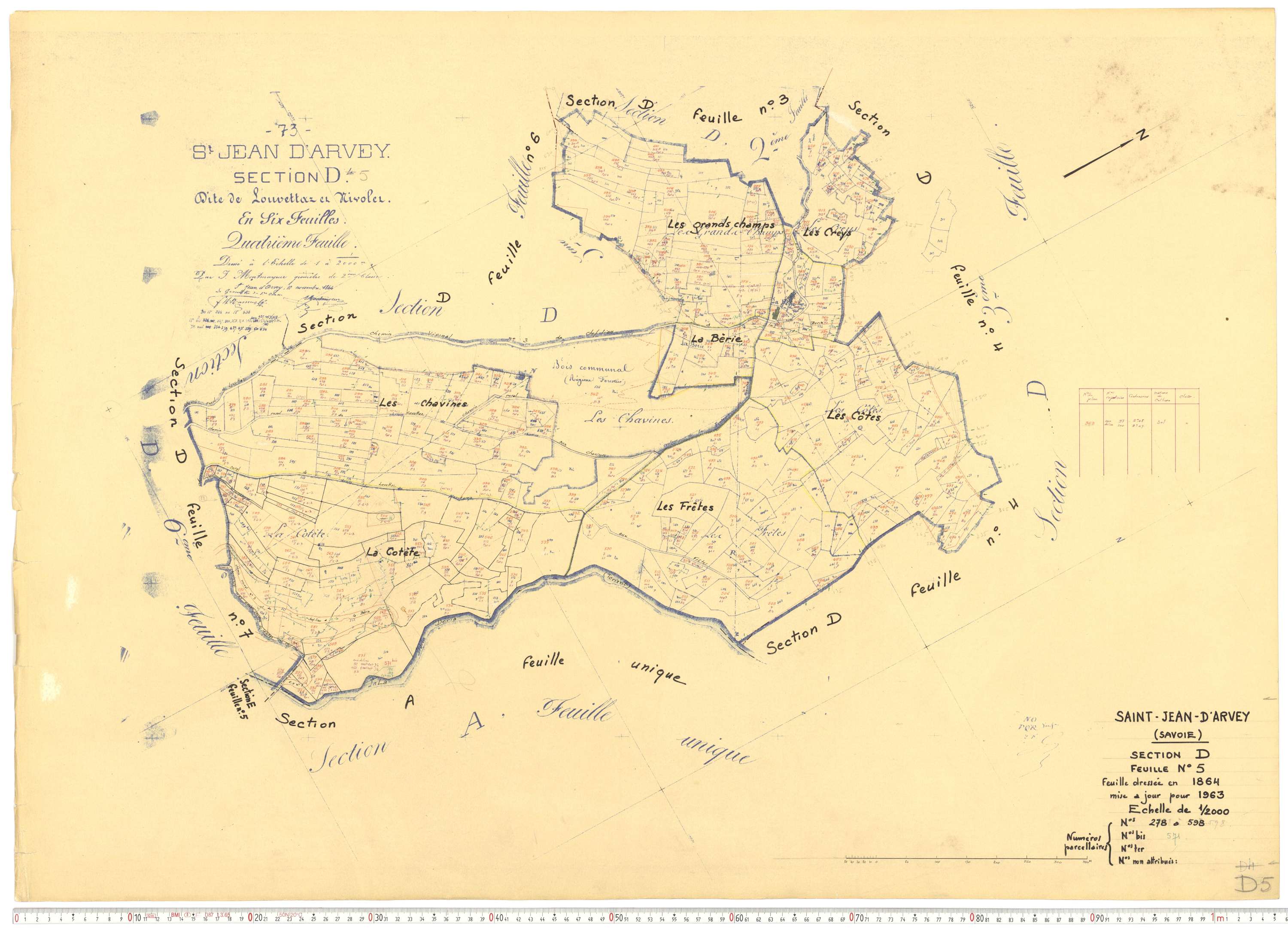 Saint-Jean-d'Arves - Cadastre rénové, version de travail (1963).
