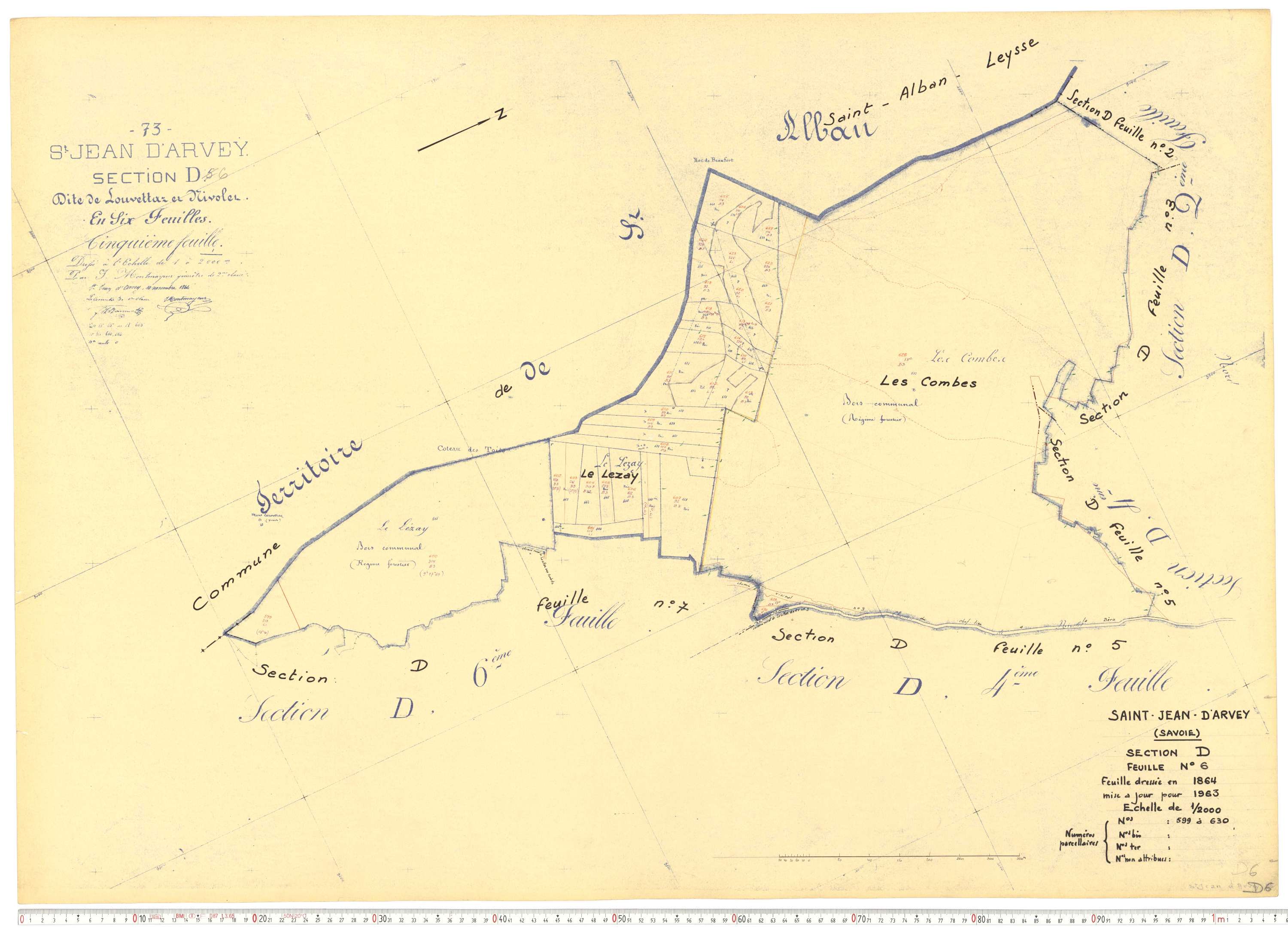 Saint-Jean-d'Arves - Cadastre rénové, version de travail (1963).