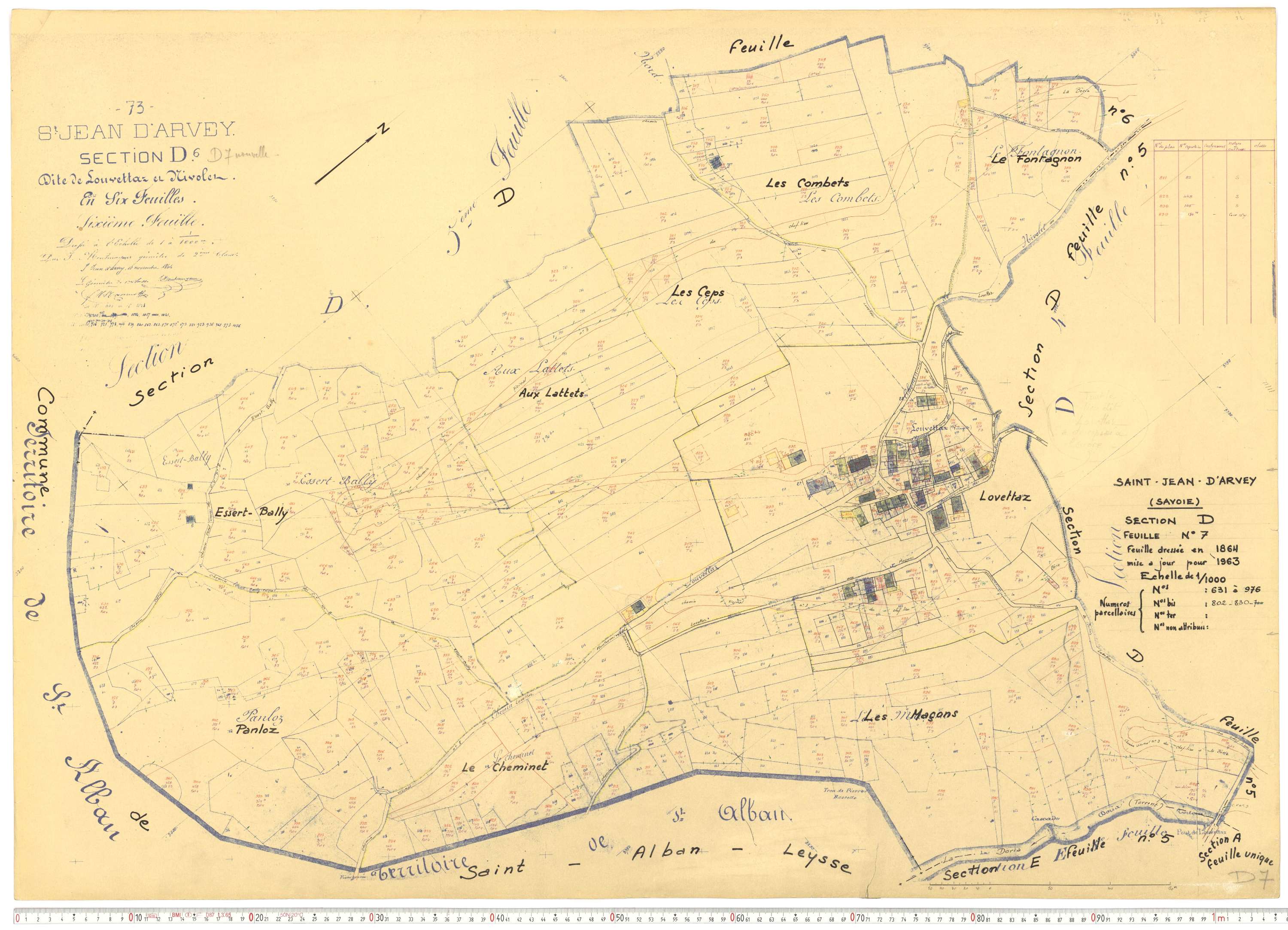 Saint-Jean-d'Arves - Cadastre rénové, version de travail (1963).