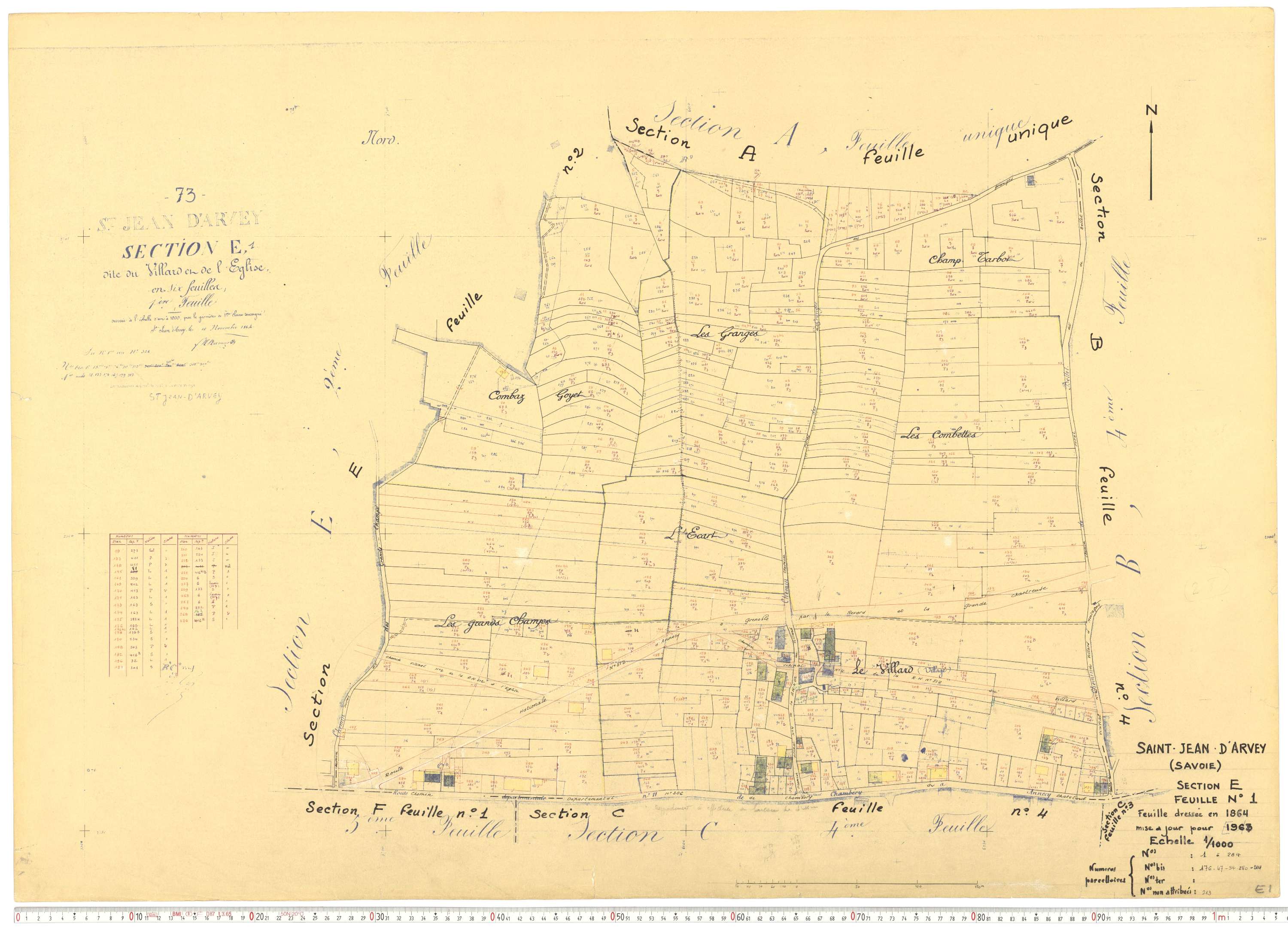 Saint-Jean-d'Arves - Cadastre rénové, version de travail (1963).