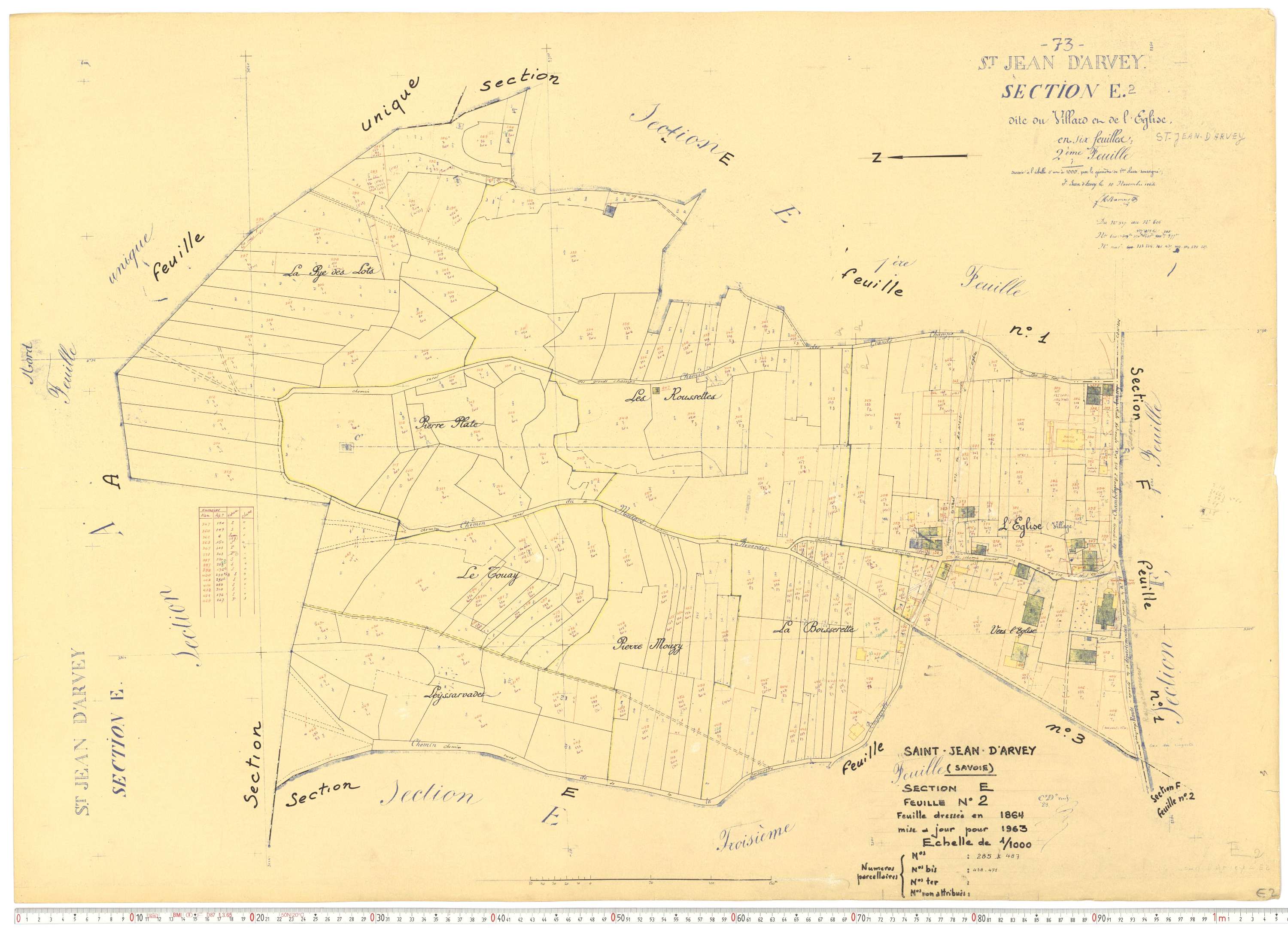 Saint-Jean-d'Arves - Cadastre rénové, version de travail (1963).