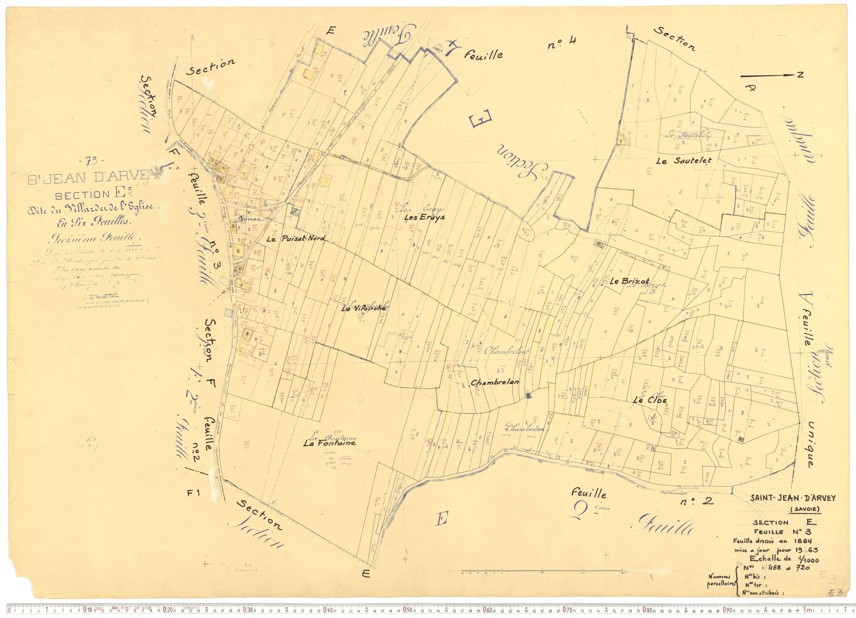 Saint-Jean-d'Arves - Cadastre rénové, version de travail (1963).