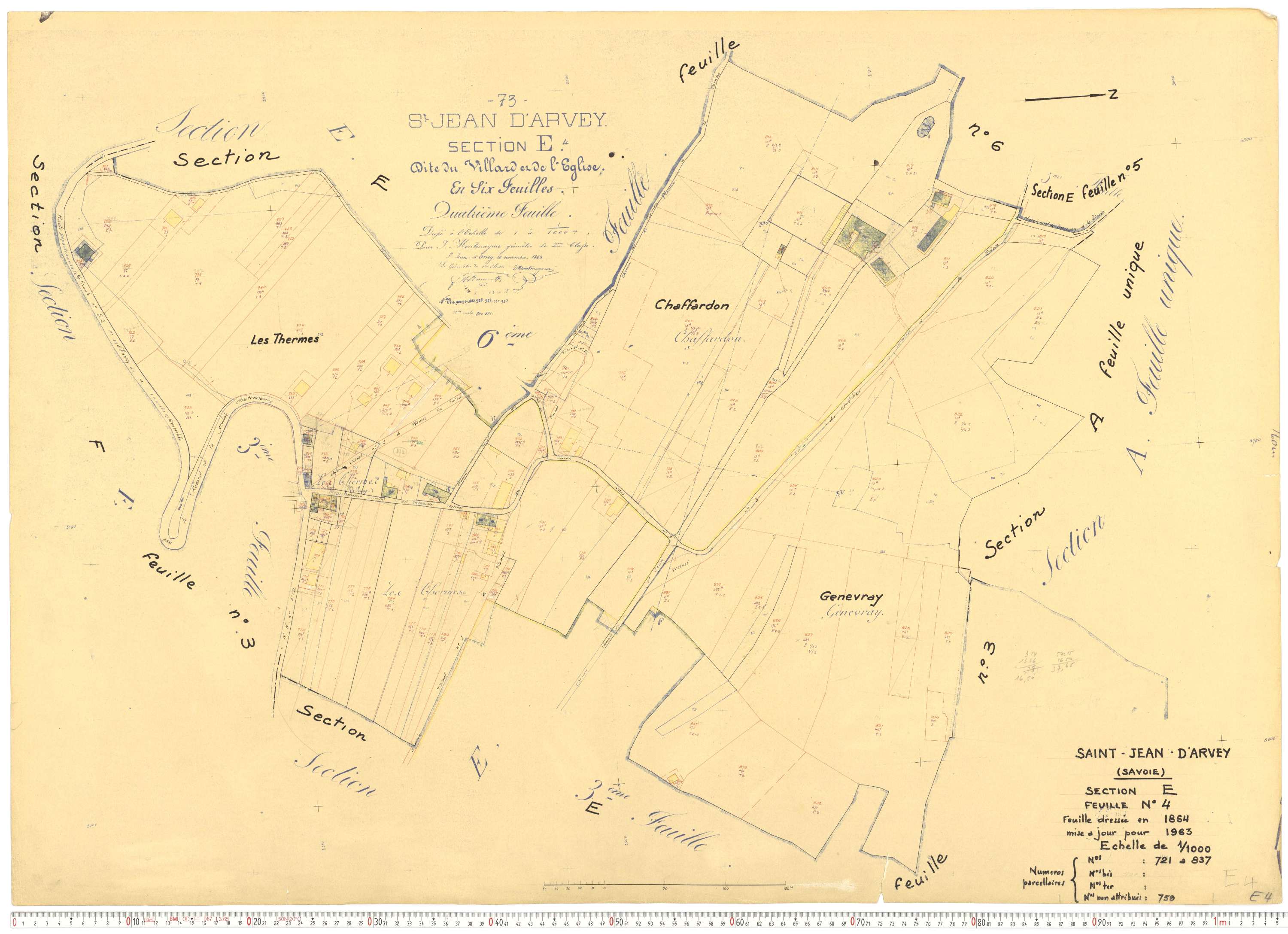 Saint-Jean-d'Arves - Cadastre rénové, version de travail (1963).