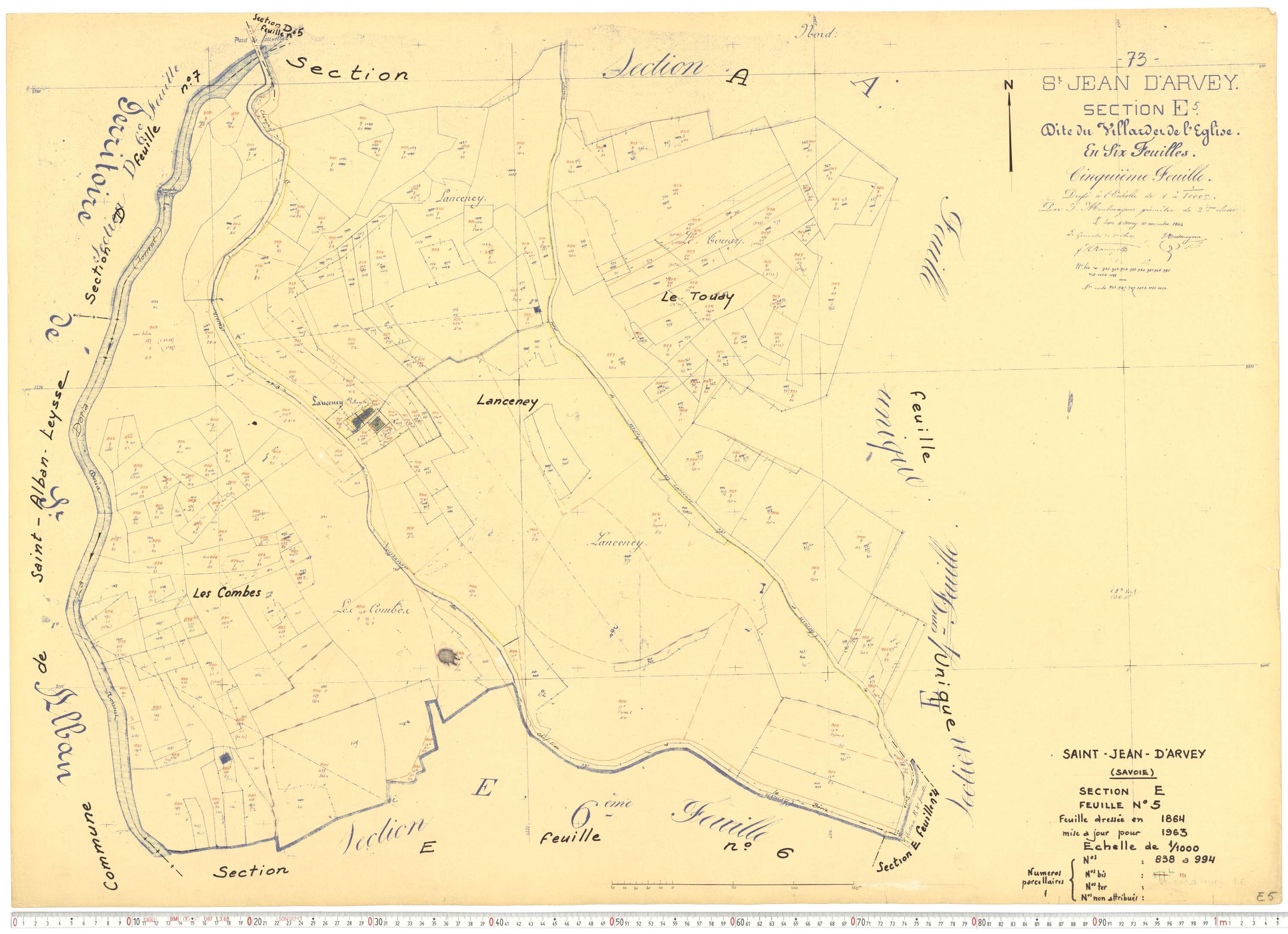 Saint-Jean-d'Arves - Cadastre rénové, version de travail (1963).