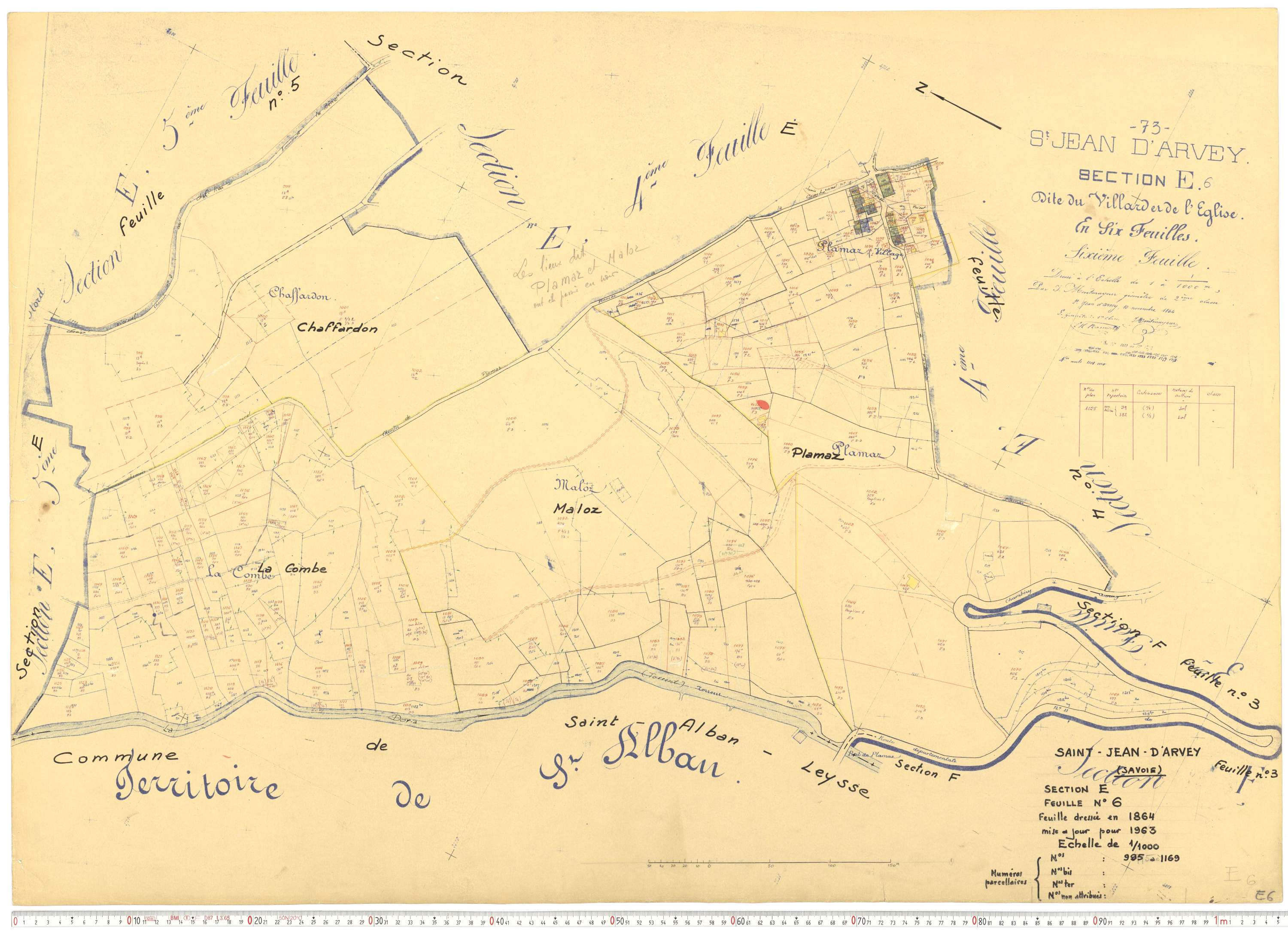 Saint-Jean-d'Arves - Cadastre rénové, version de travail (1963).