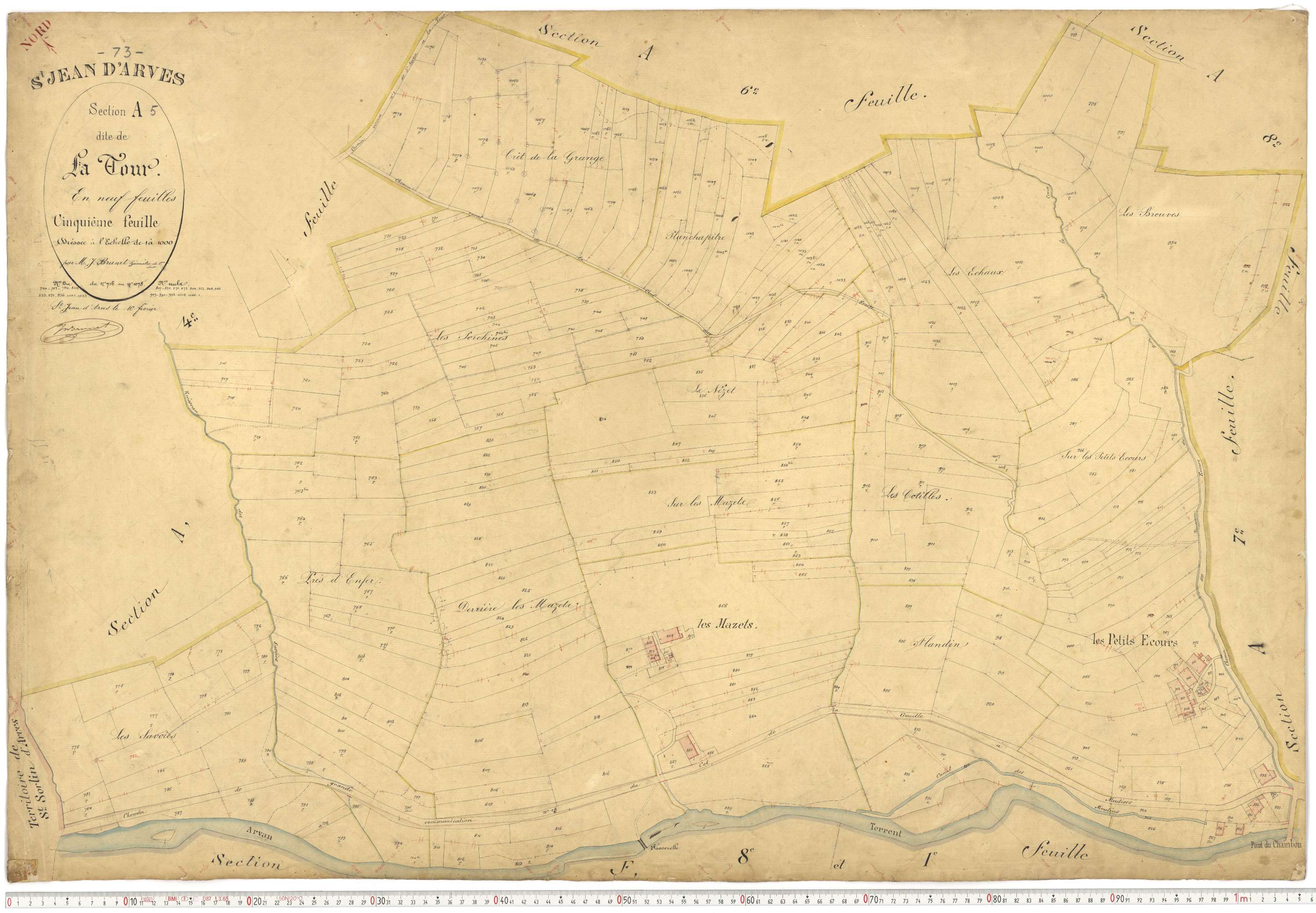 Saint-Jean-d'Arves - Plans cadastraux du premier cadastre français.
