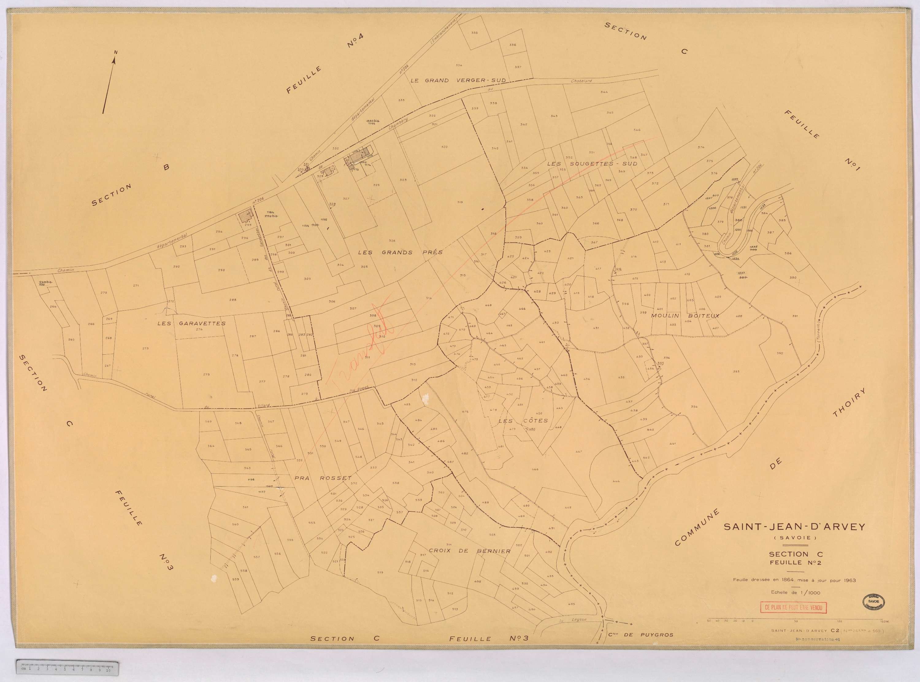 Saint-Jean-d'Arves - Cadastre rénové, version définitive (1963).