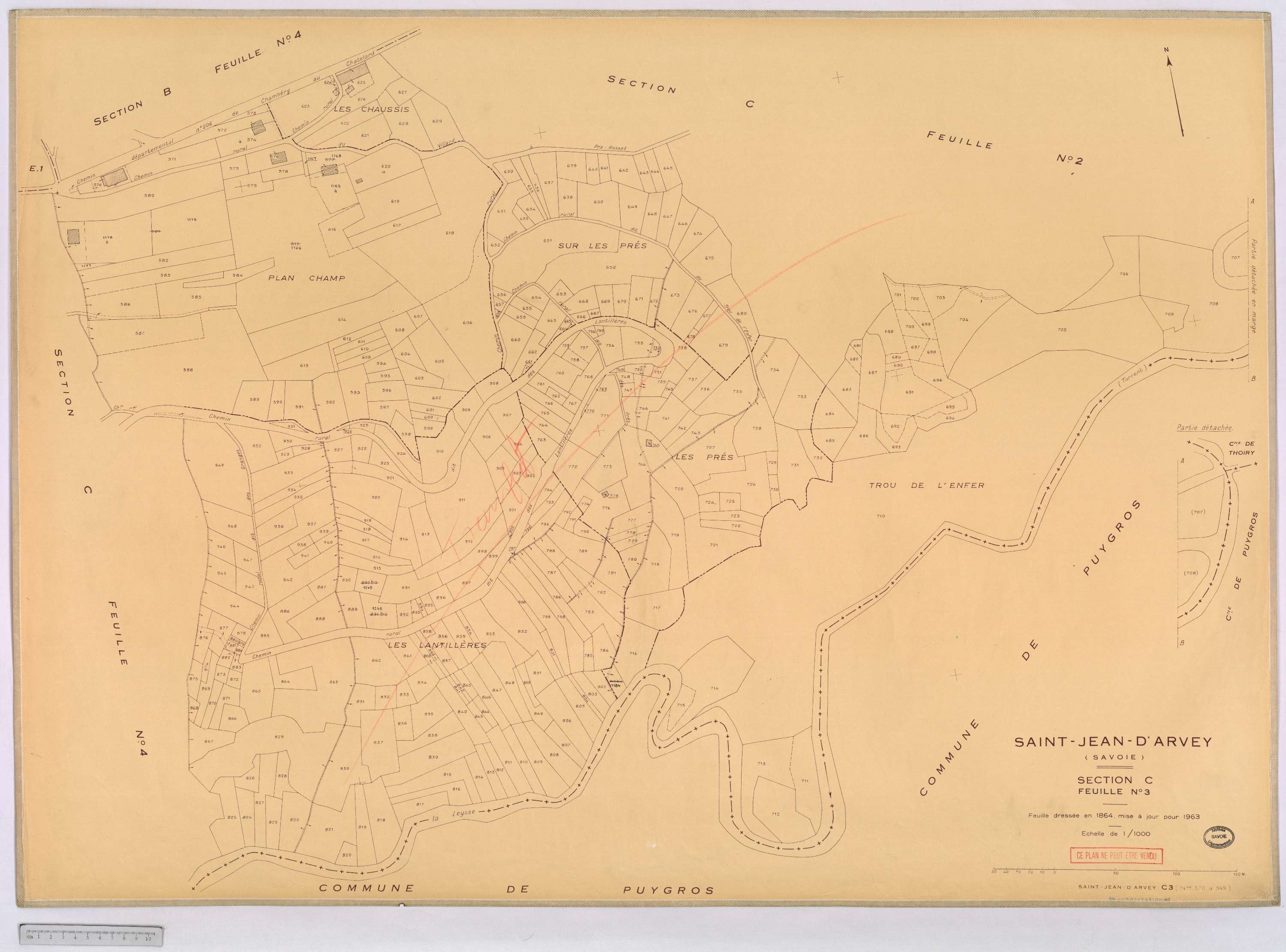 Saint-Jean-d'Arves - Cadastre rénové, version définitive (1963).