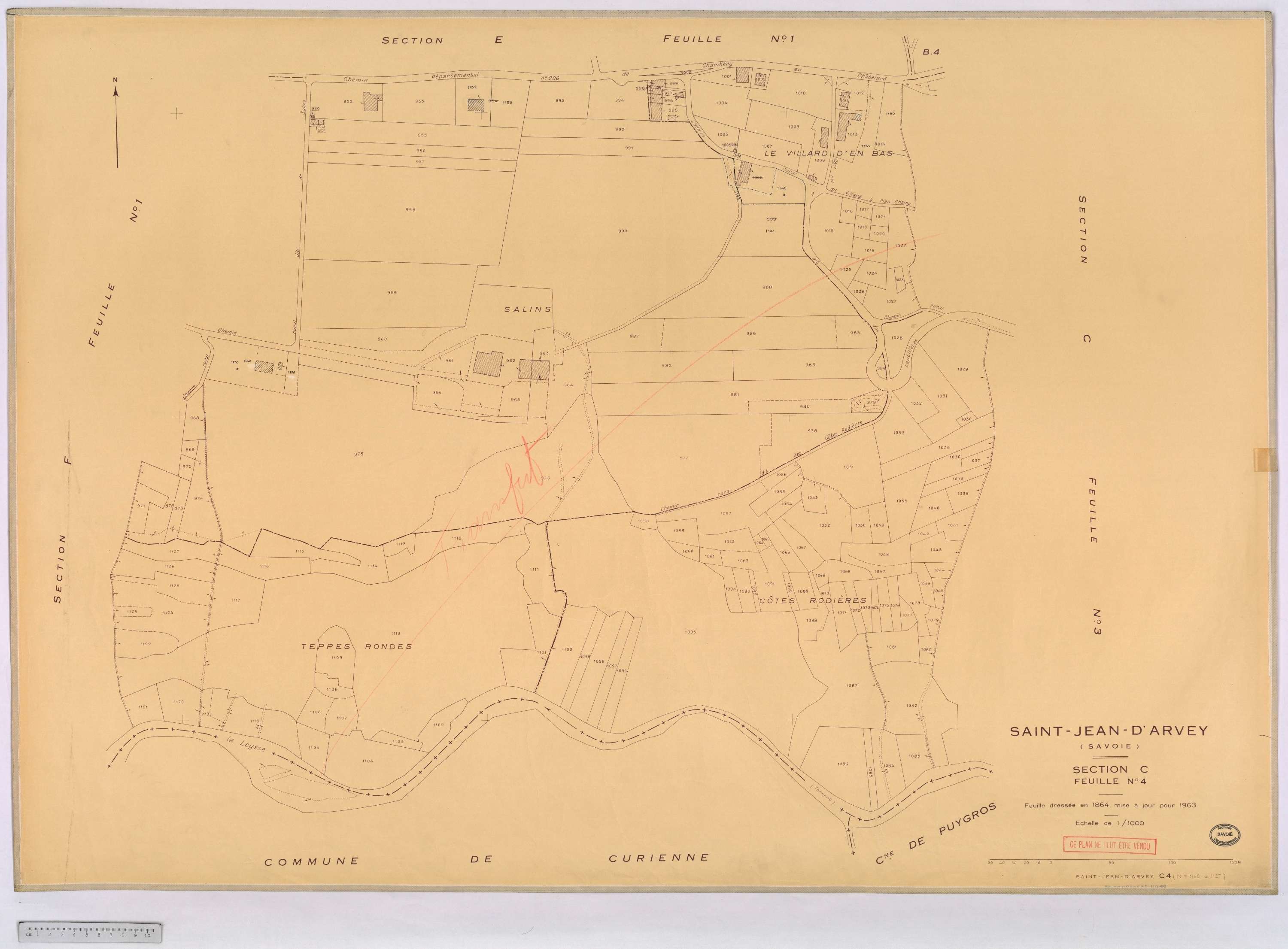 Saint-Jean-d'Arves - Cadastre rénové, version définitive (1963).
