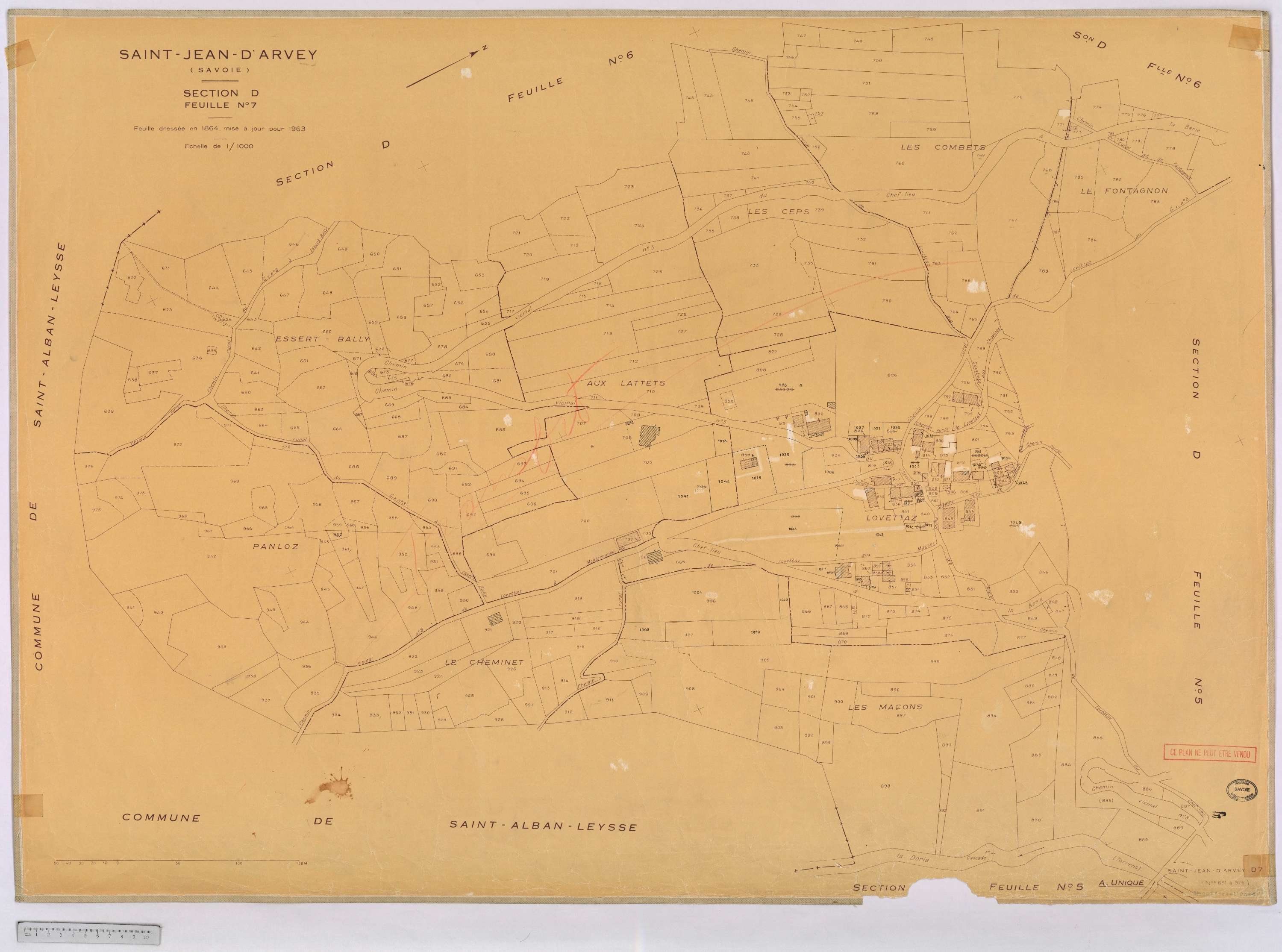 Saint-Jean-d'Arves - Cadastre rénové, version définitive (1963).