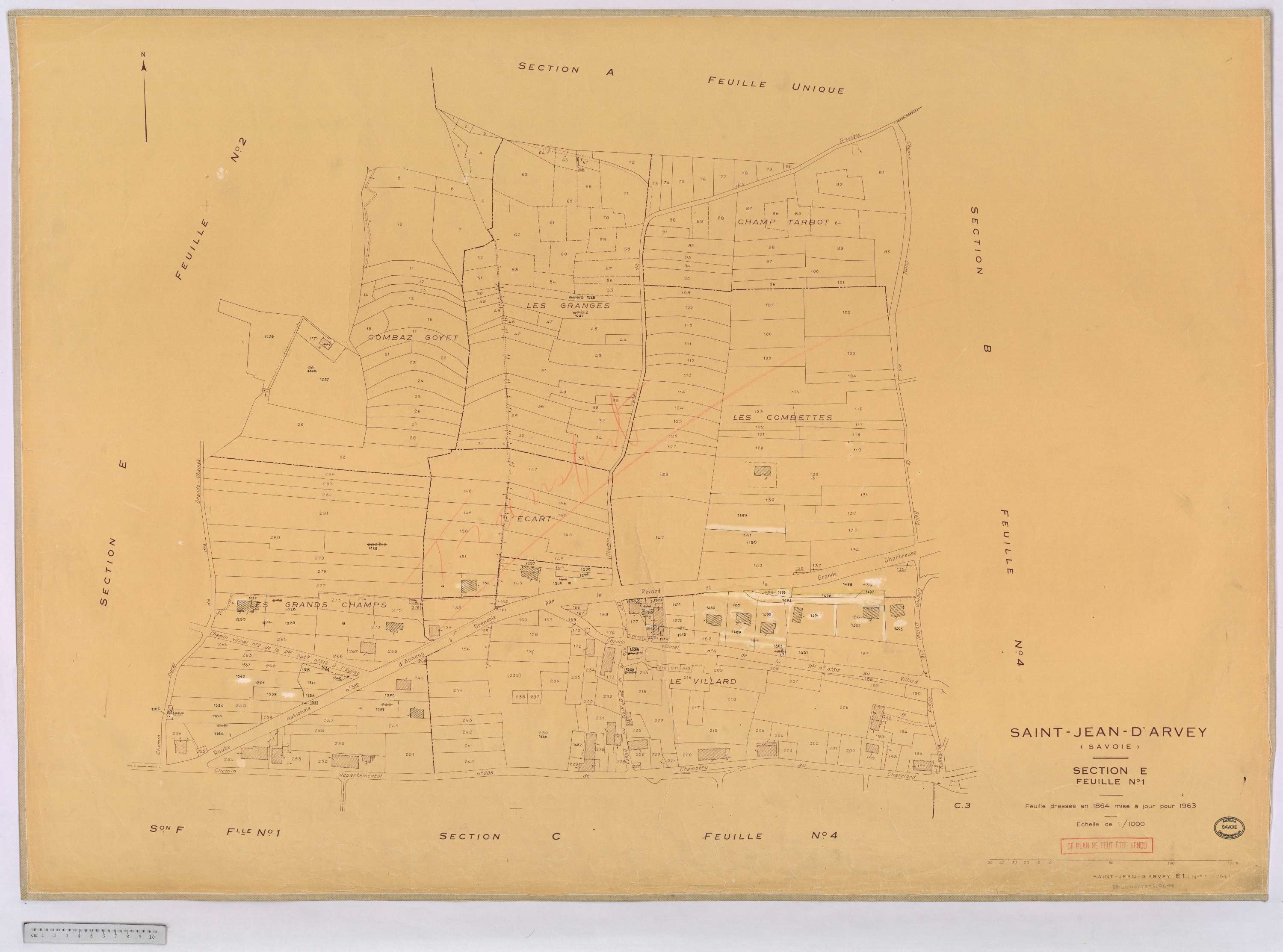 Saint-Jean-d'Arves - Cadastre rénové, version définitive (1963).