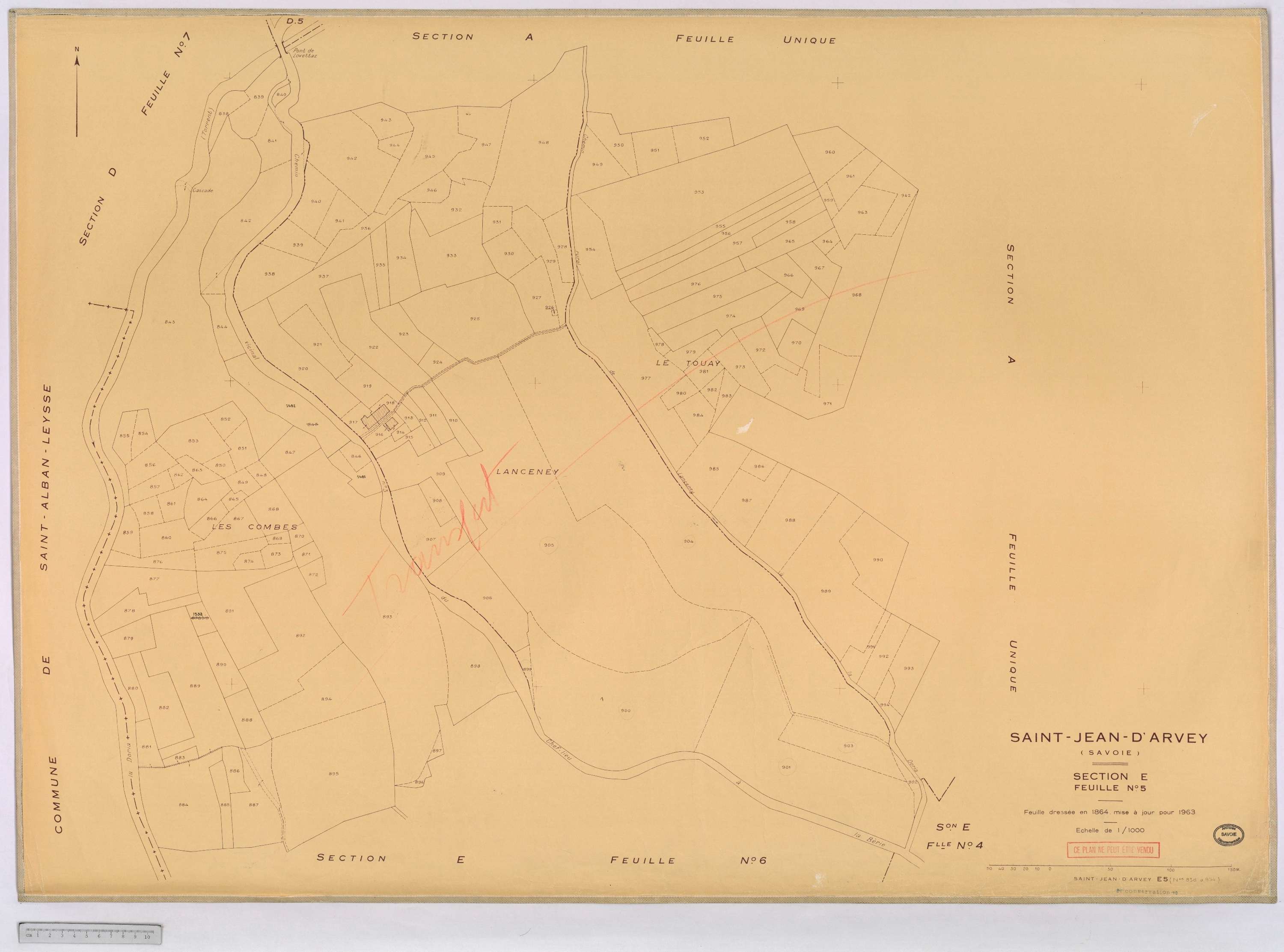 Saint-Jean-d'Arves - Cadastre rénové, version définitive (1963).
