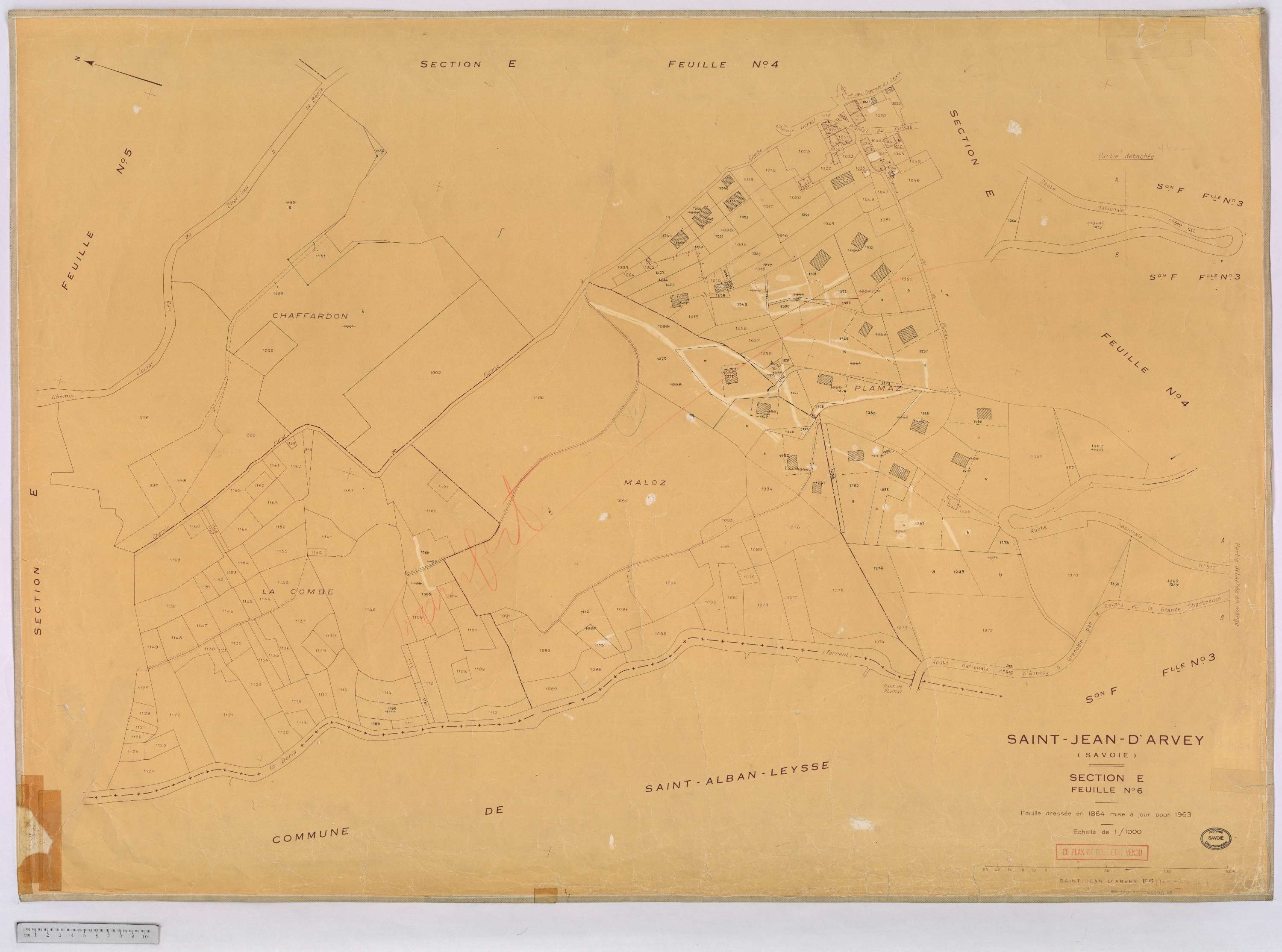 Saint-Jean-d'Arves - Cadastre rénové, version définitive (1963).