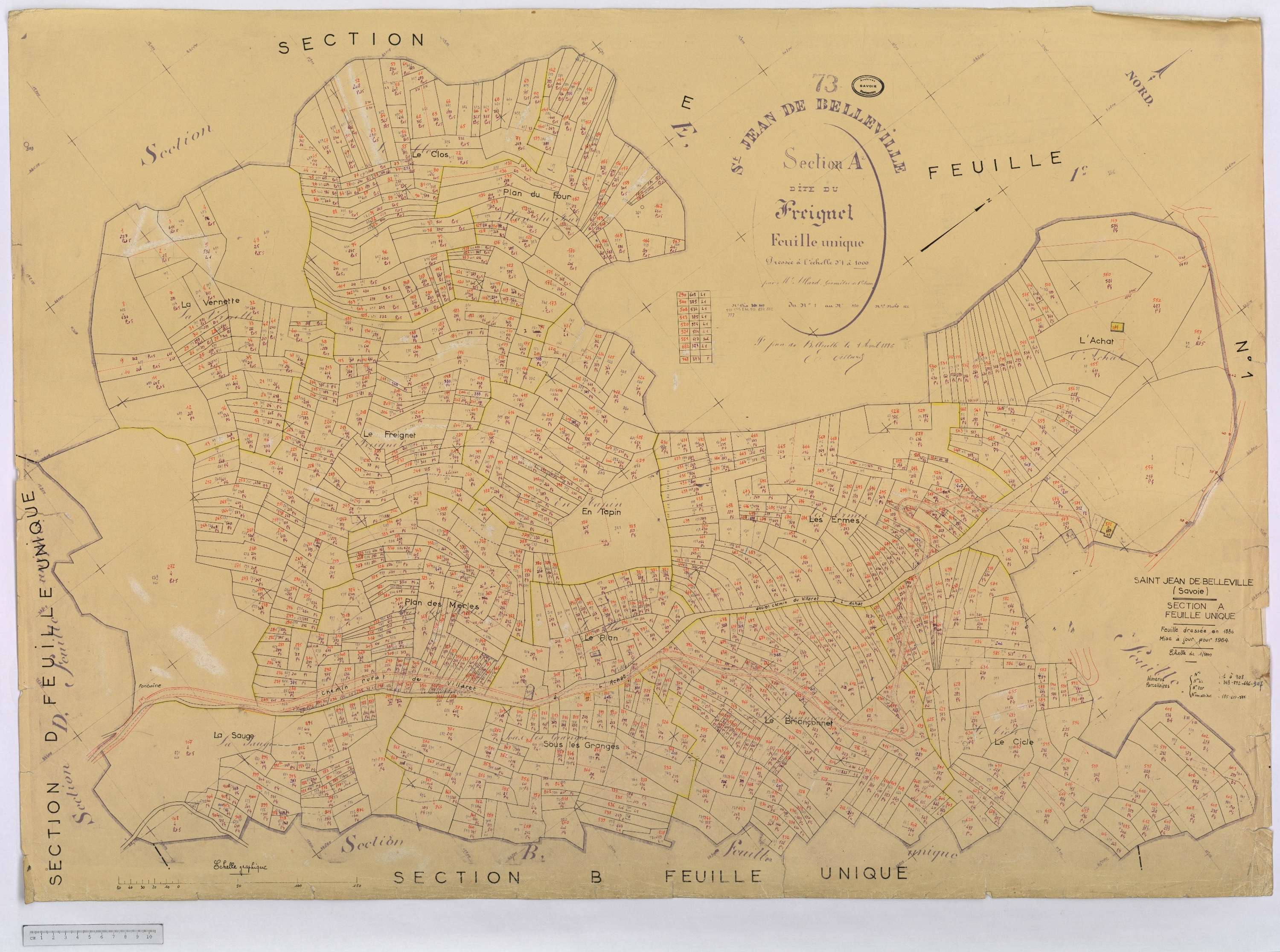 Saint-Jean-de-Belleville - Cadastre rénové (1964).