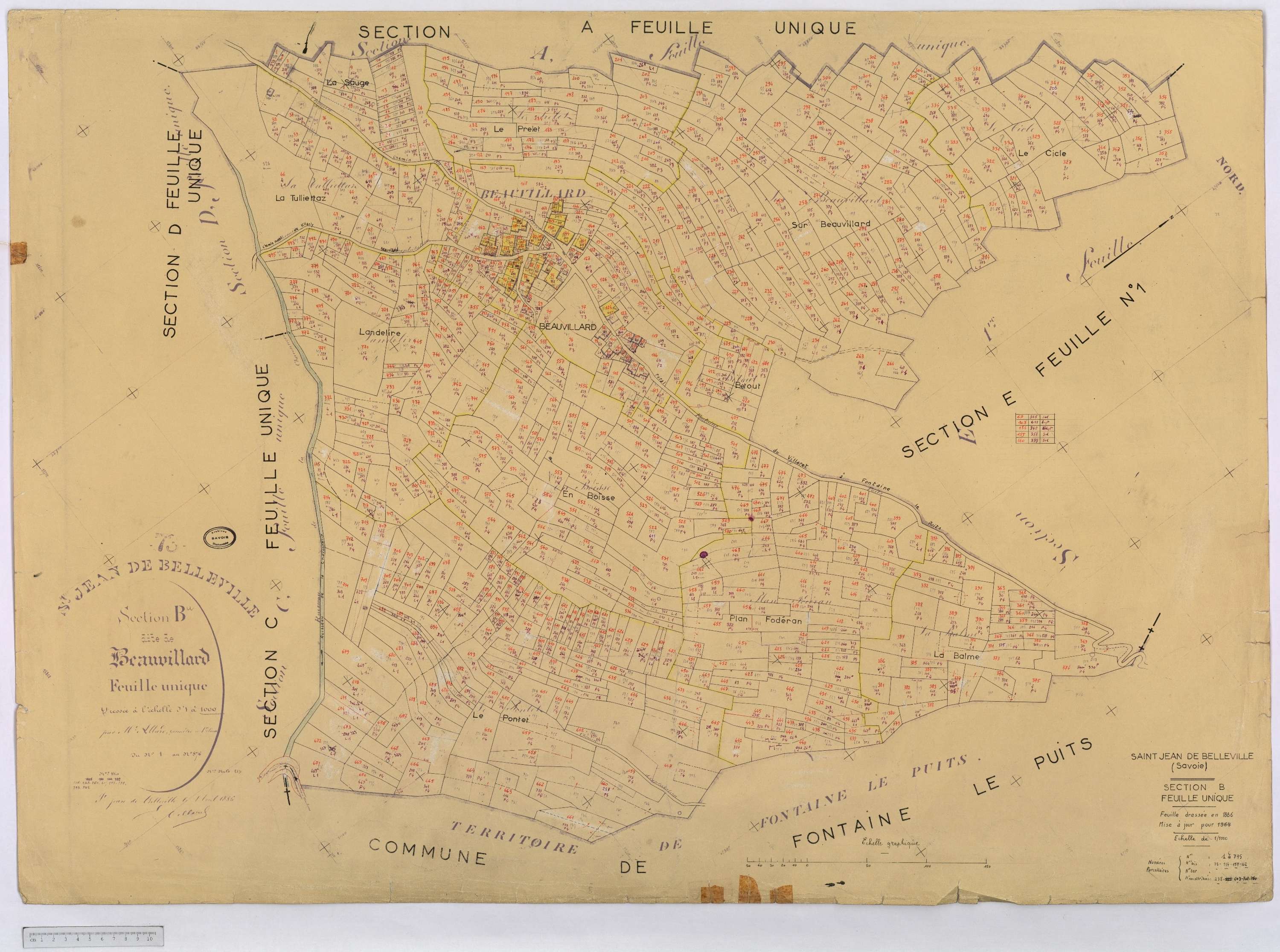 Saint-Jean-de-Belleville - Cadastre rénové (1964).