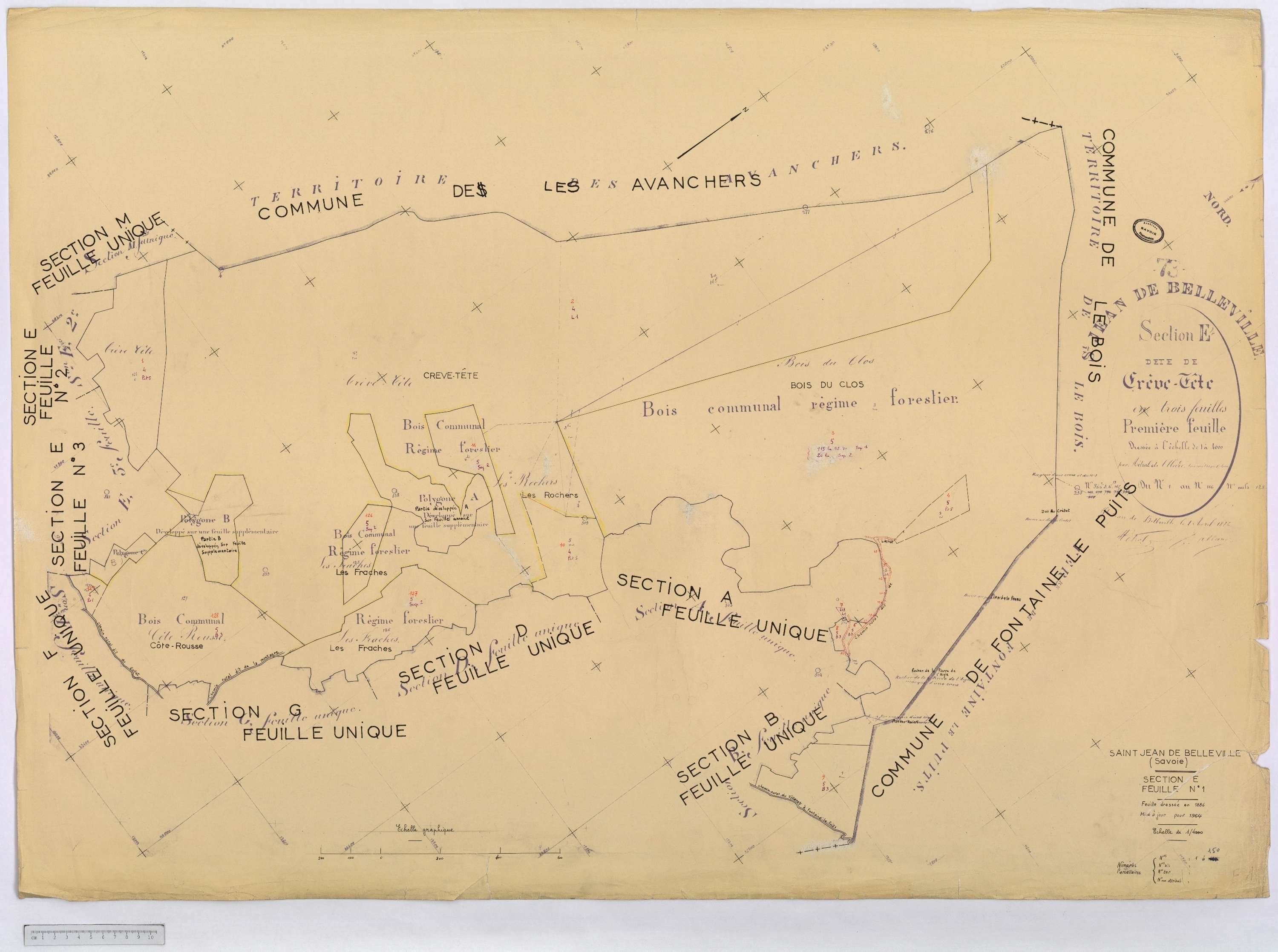 Saint-Jean-de-Belleville - Cadastre rénové (1964).