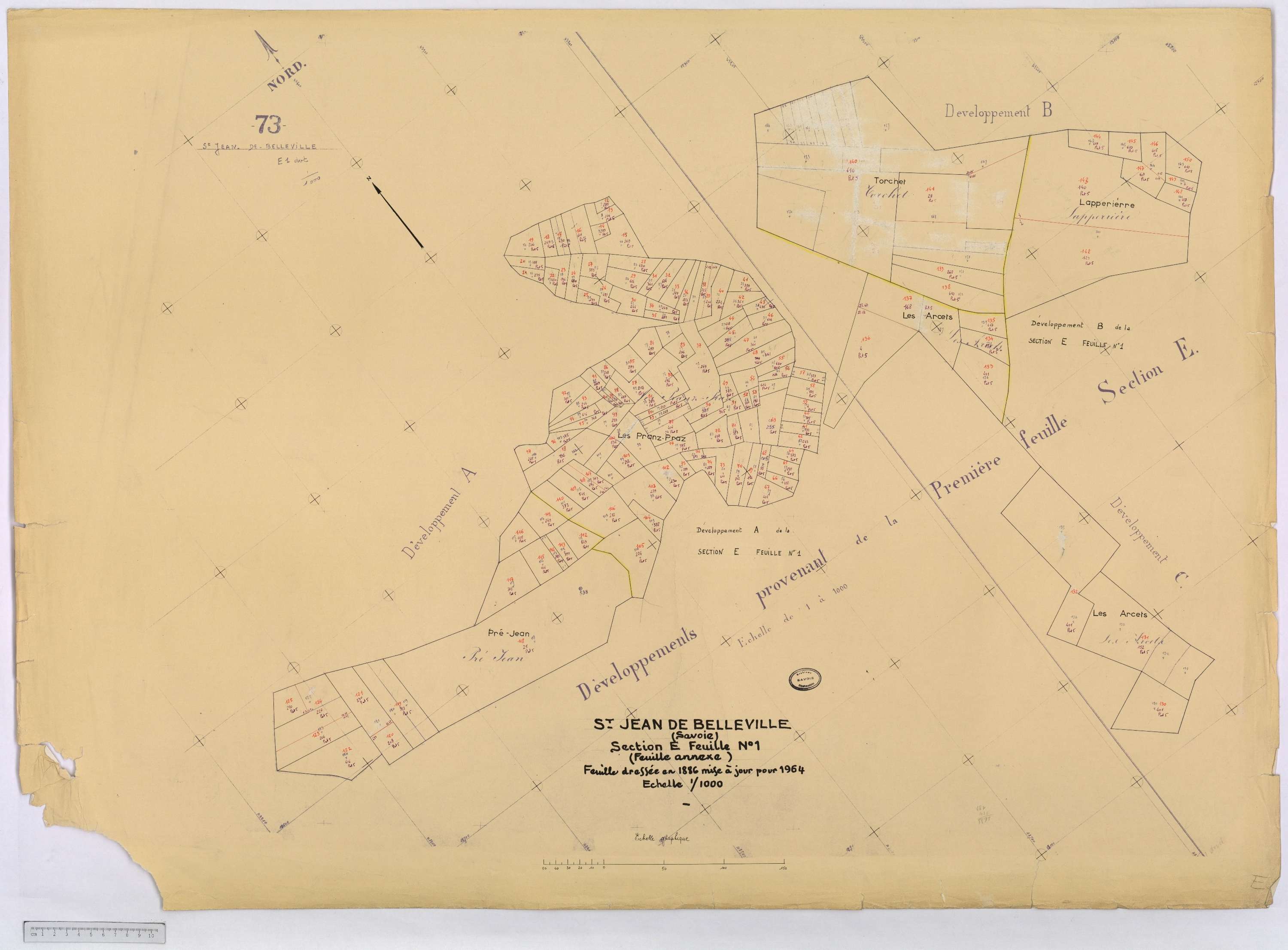Saint-Jean-de-Belleville - Cadastre rénové (1964).