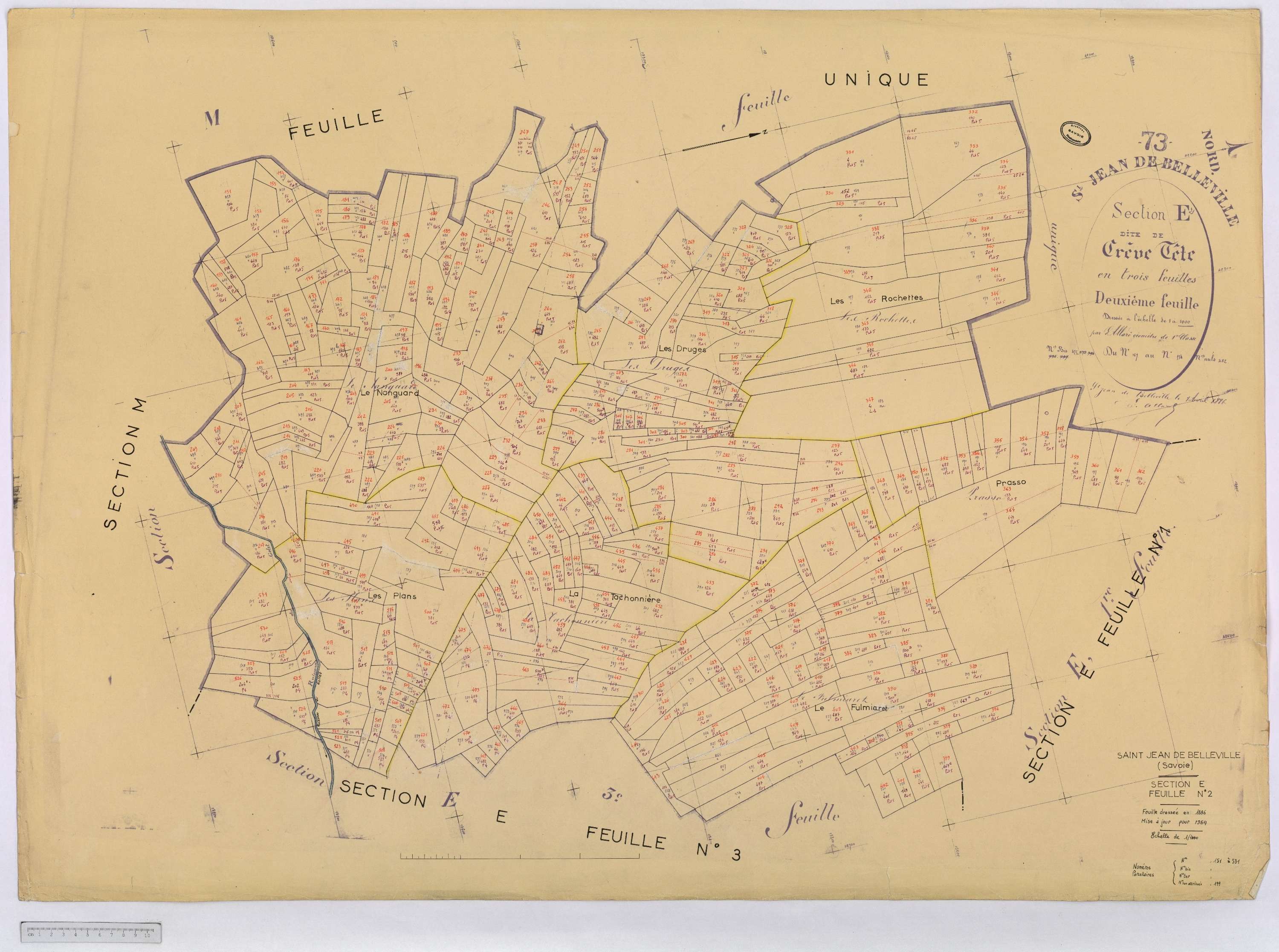 Saint-Jean-de-Belleville - Cadastre rénové (1964).