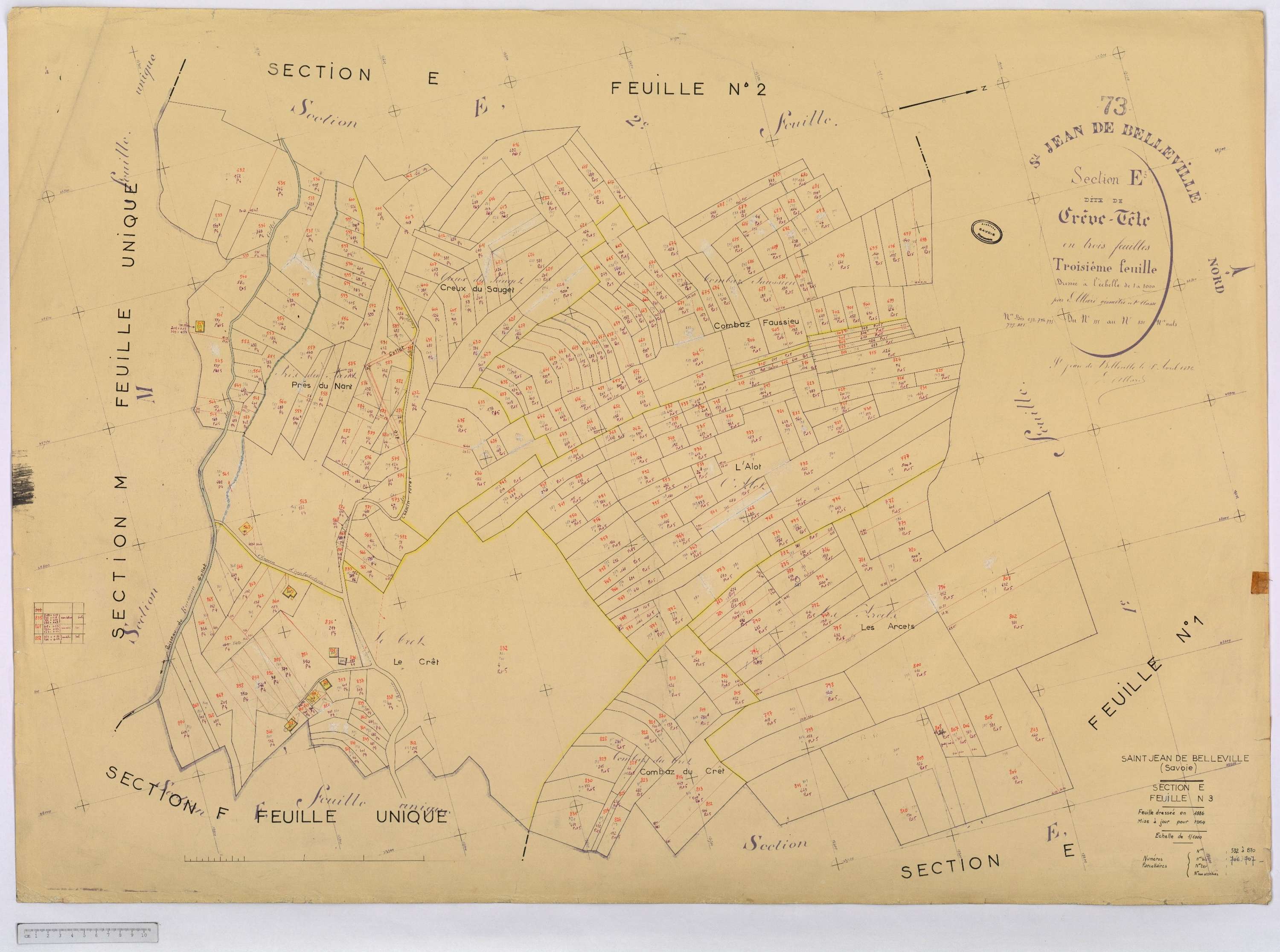 Saint-Jean-de-Belleville - Cadastre rénové (1964).