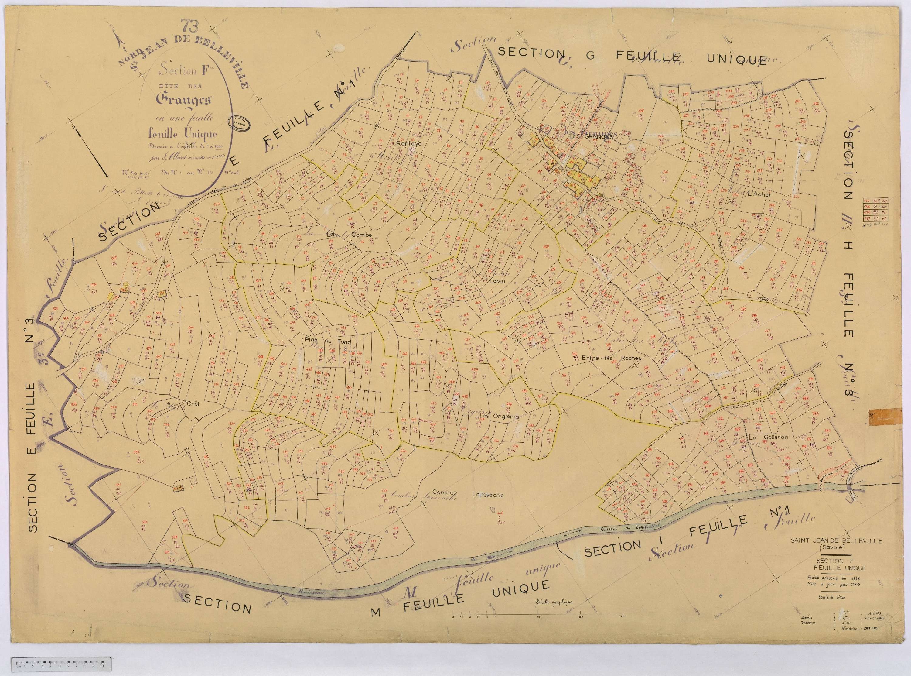 Saint-Jean-de-Belleville - Cadastre rénové (1964).