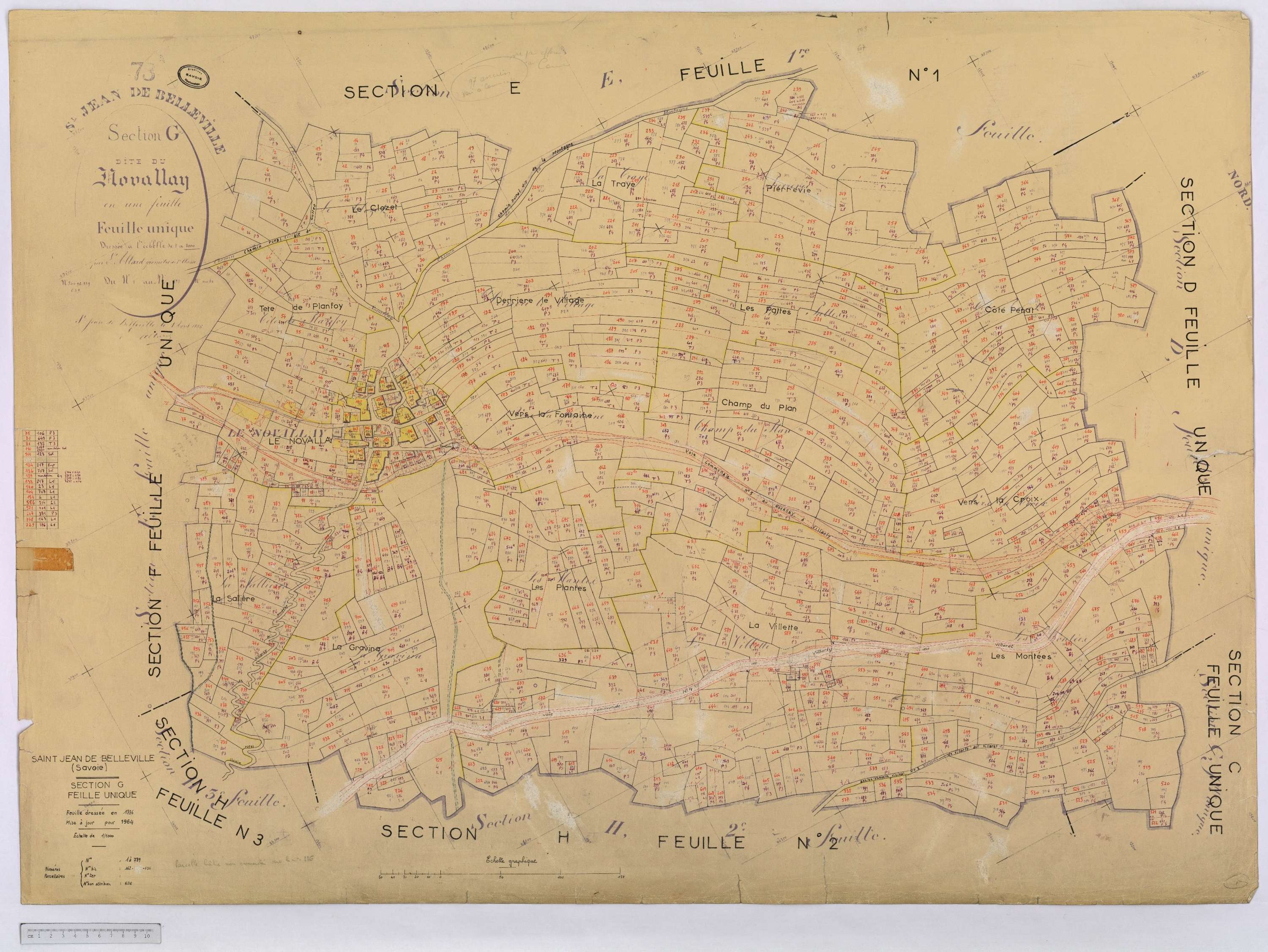 Saint-Jean-de-Belleville - Cadastre rénové (1964).