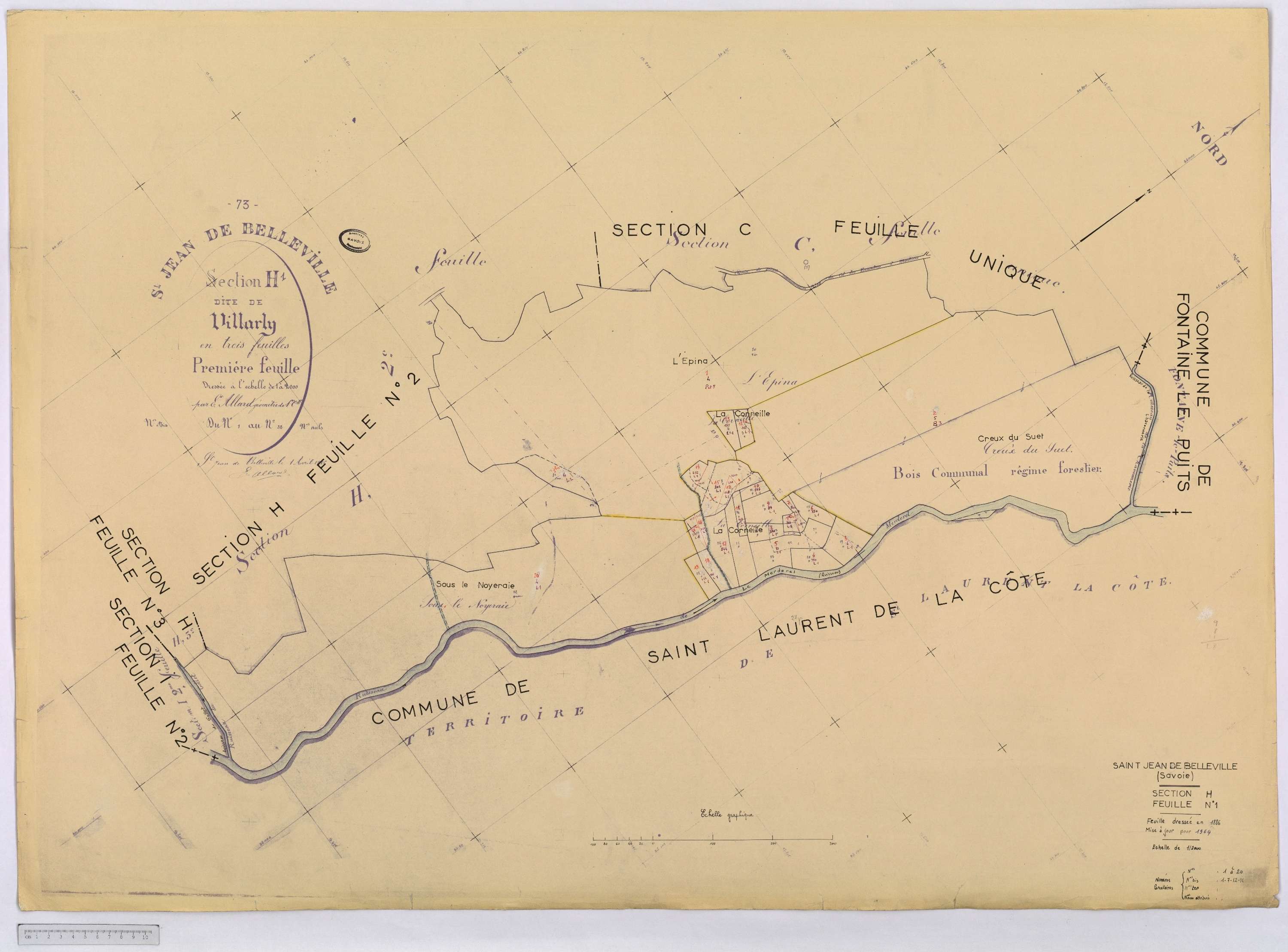 Saint-Jean-de-Belleville - Cadastre rénové (1964).