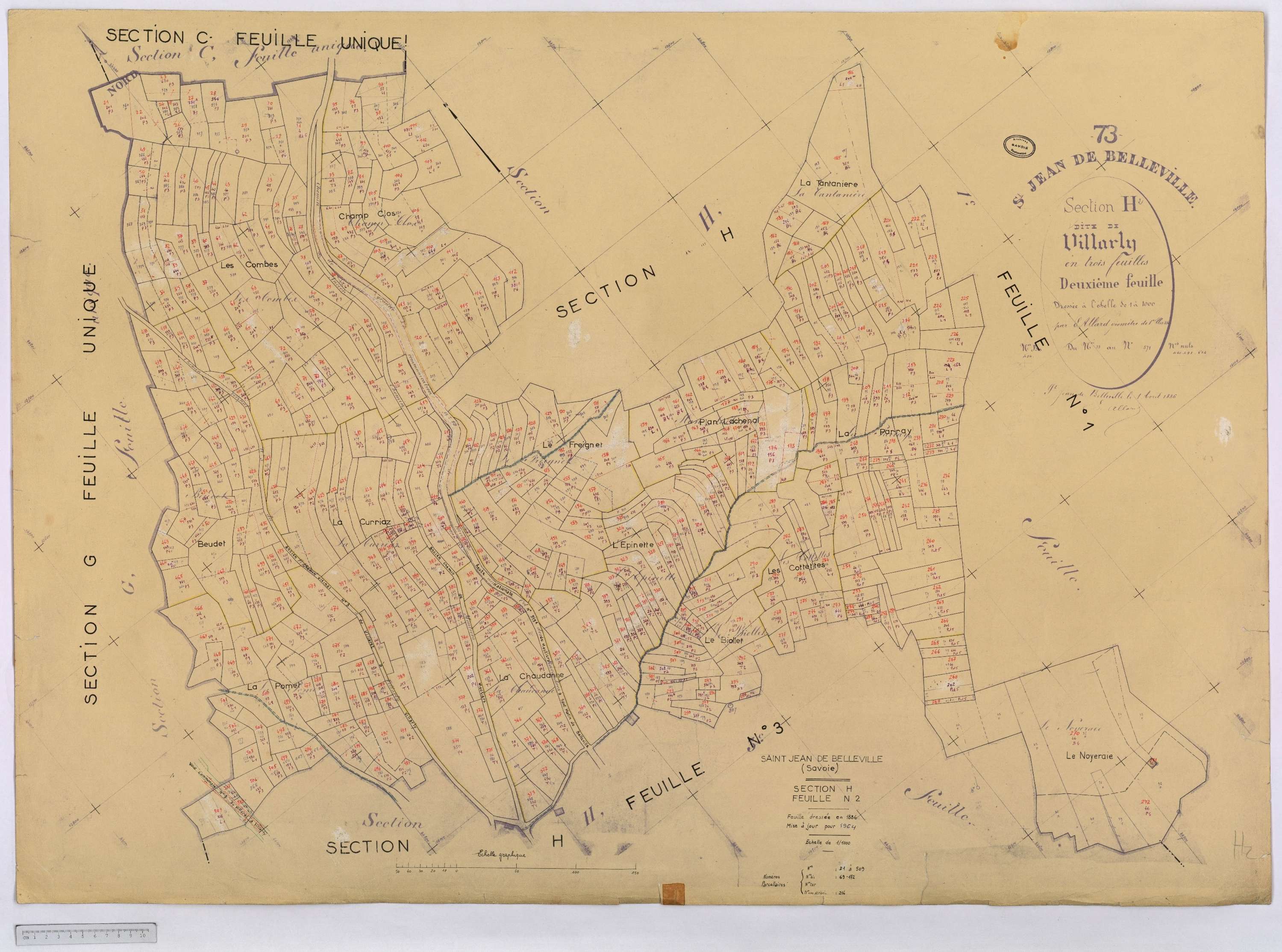 Saint-Jean-de-Belleville - Cadastre rénové (1964).