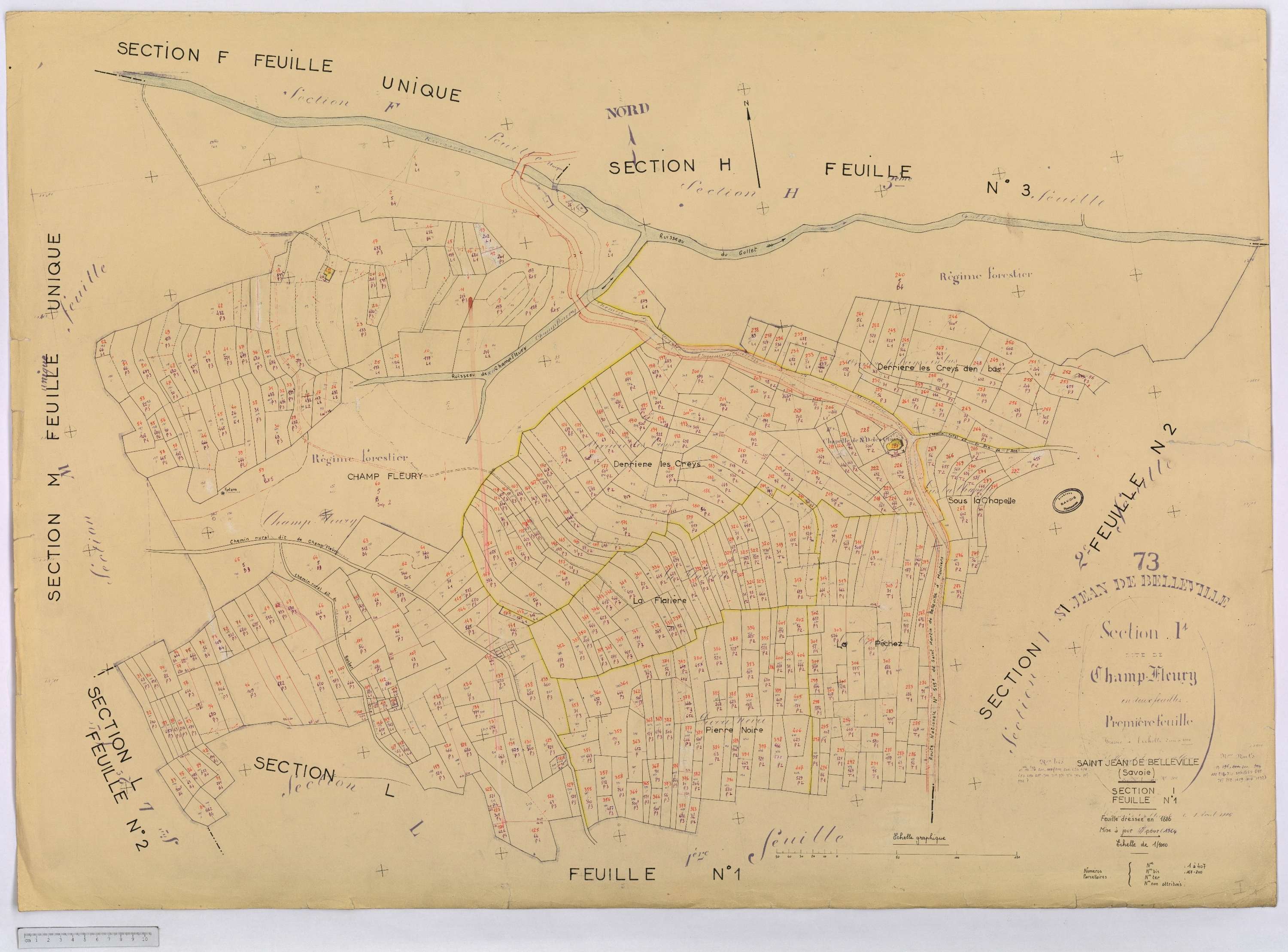 Saint-Jean-de-Belleville - Cadastre rénové (1964).