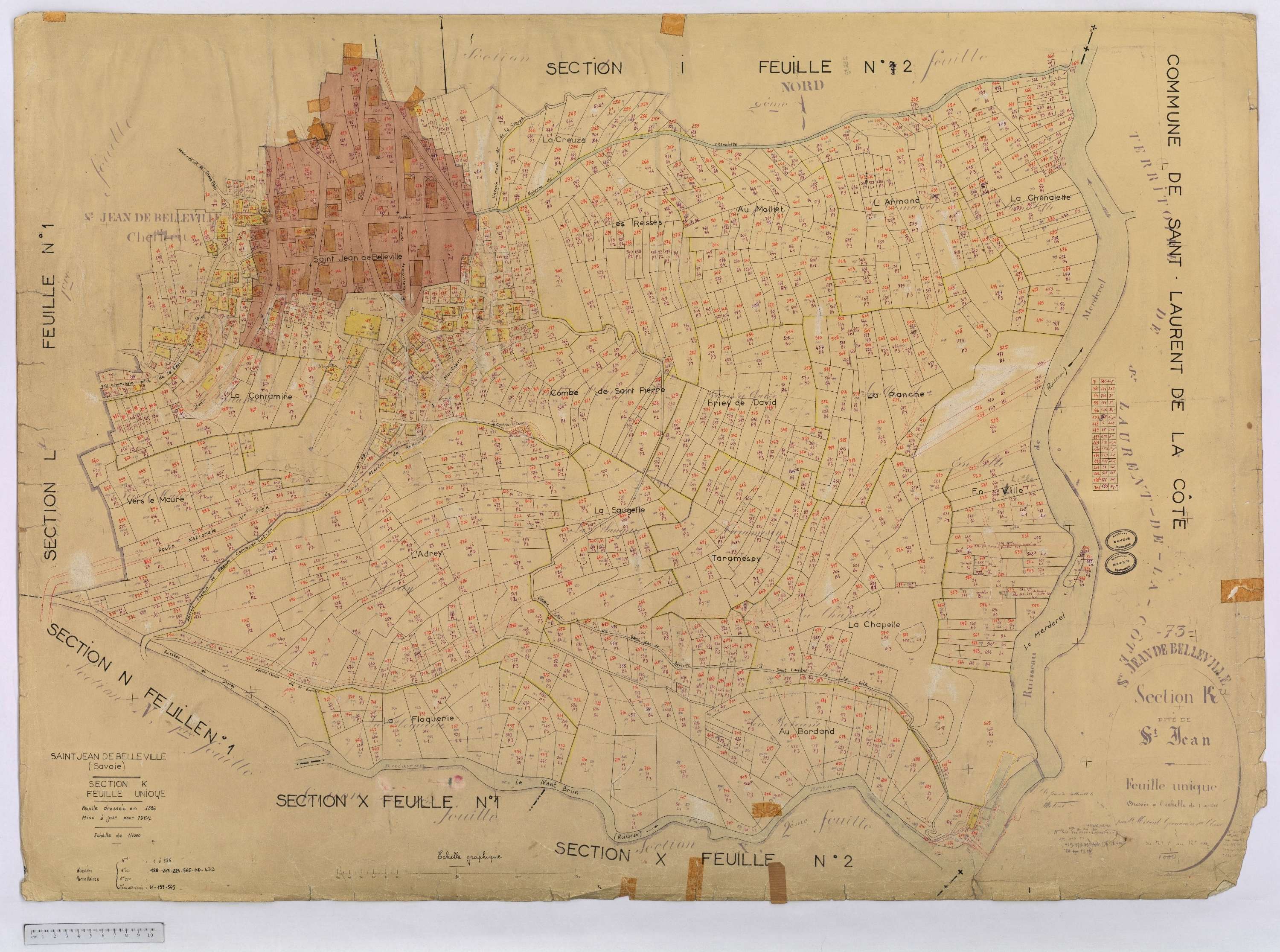 Saint-Jean-de-Belleville - Cadastre rénové (1964).